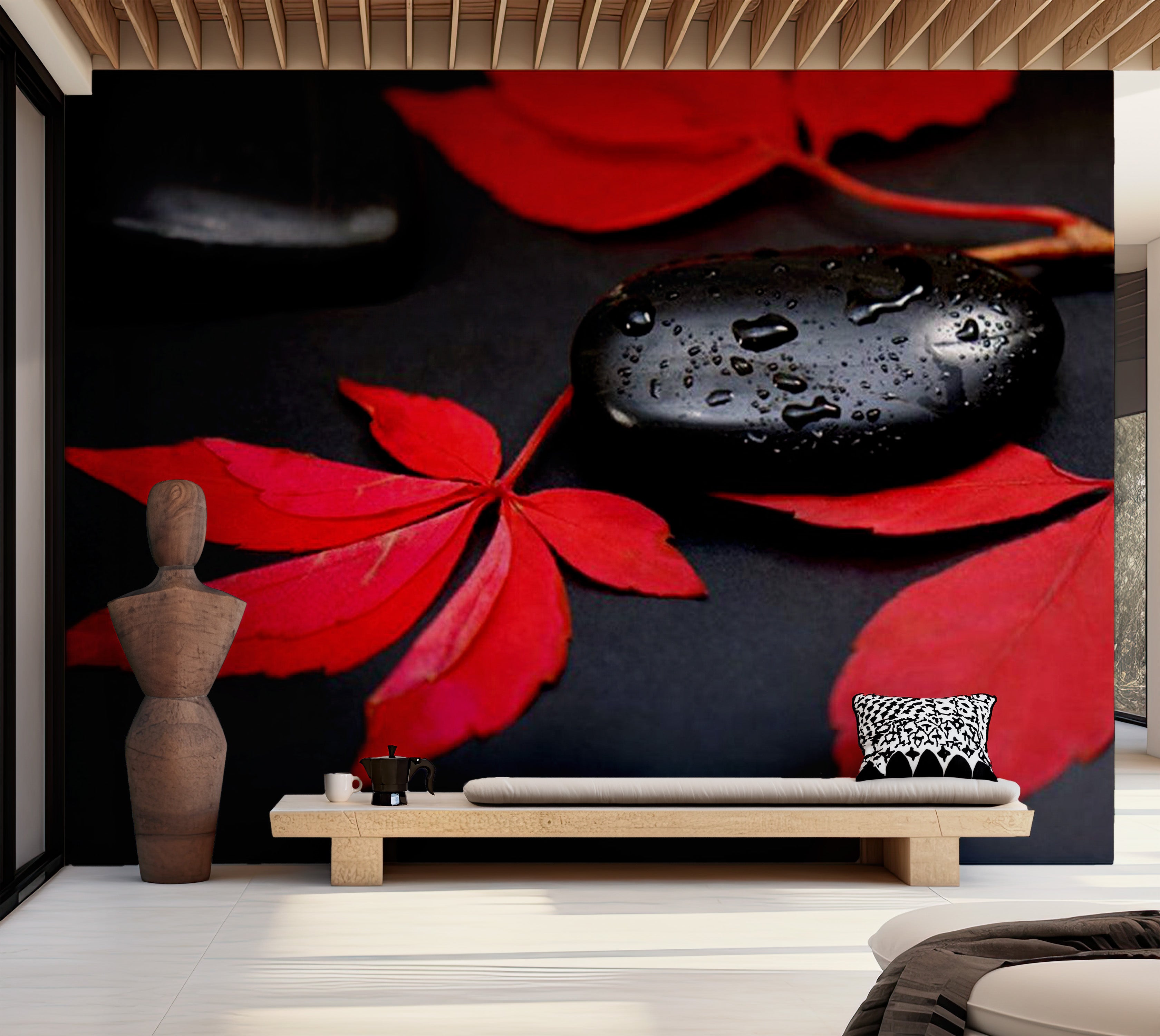 Zen Wallpaper Wall Mural - Intensity Of Red 118"Wx90"H