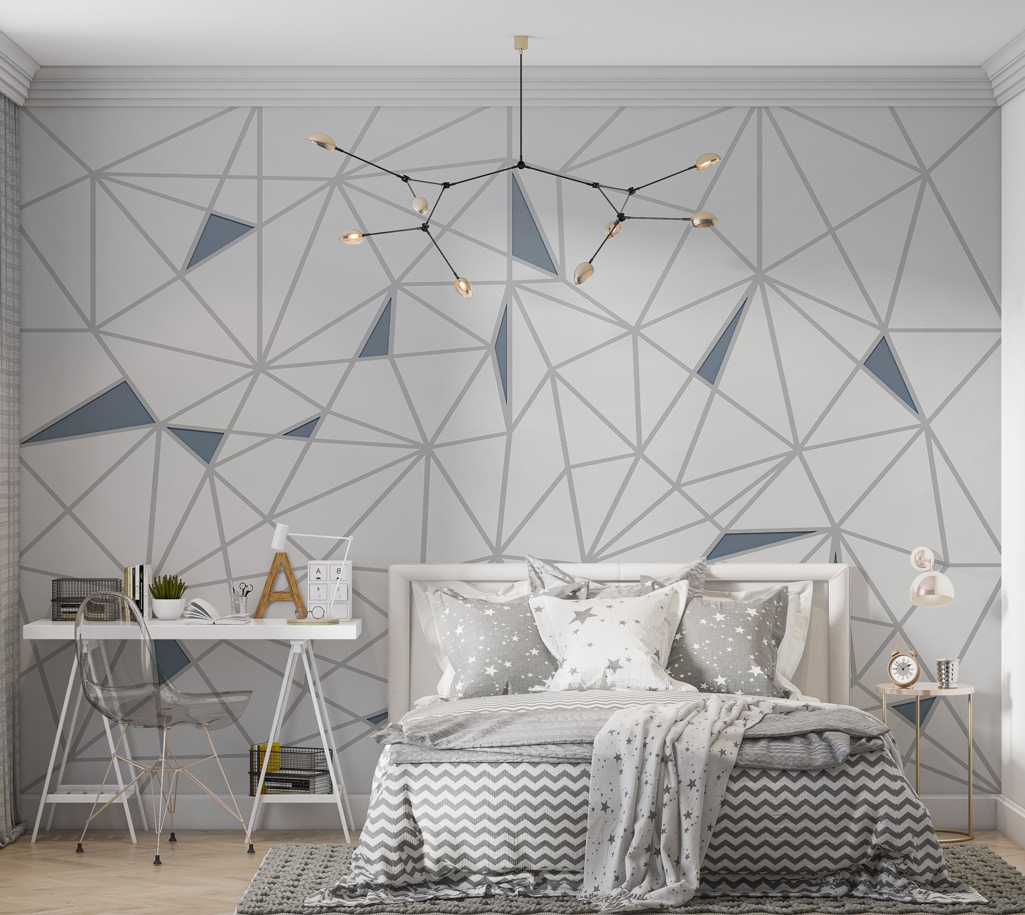 Abstract Wallpaper Wall Mural - Lines of Intersection 39"Wx27"H / Standard