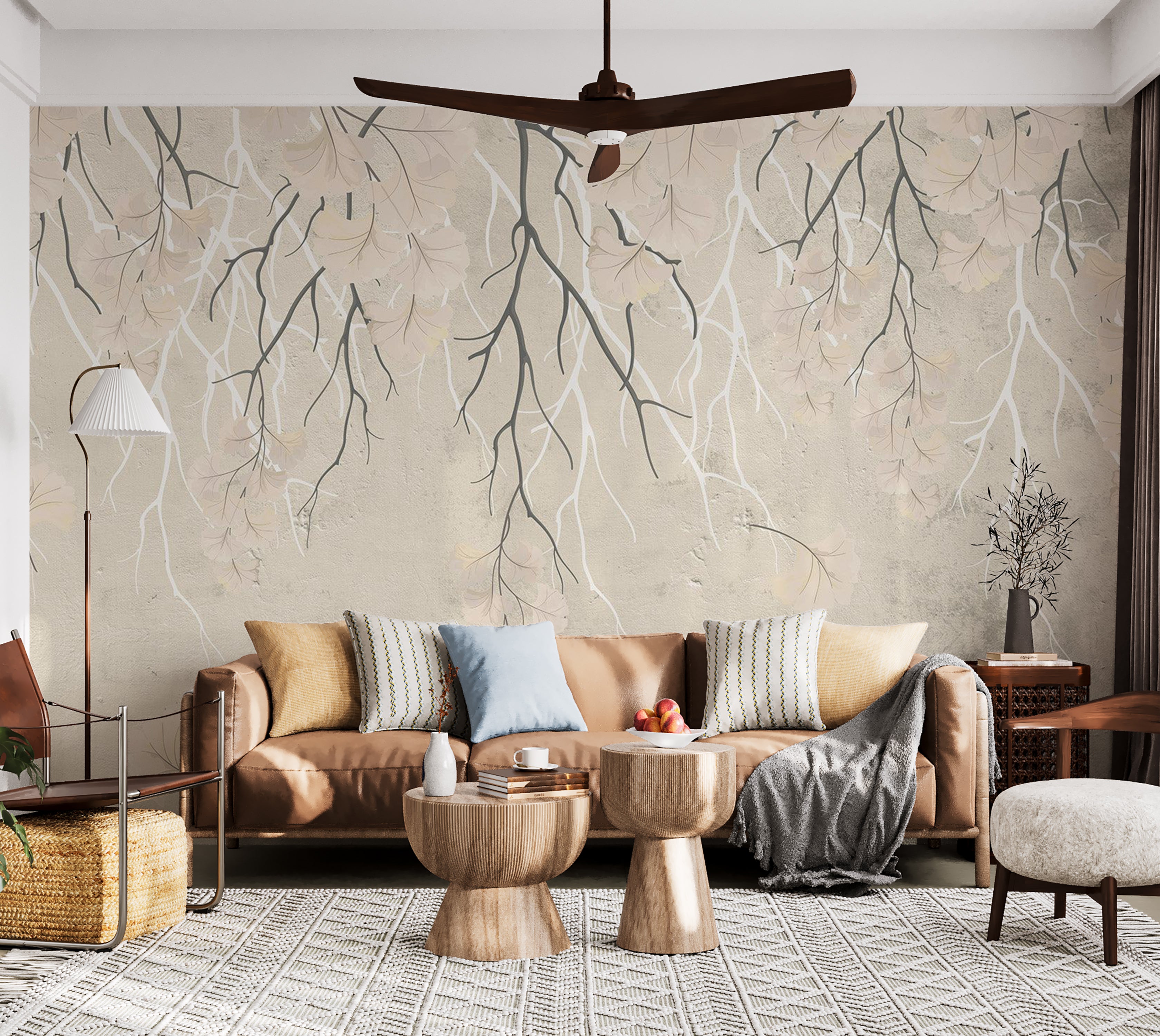 Peel & Stick Floral Wall Mural - Abstract Falling Leaves 38"Wx27"H