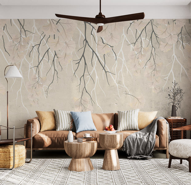 Peel & Stick Floral Wall Mural - Abstract Falling Leaves 38"Wx27"H