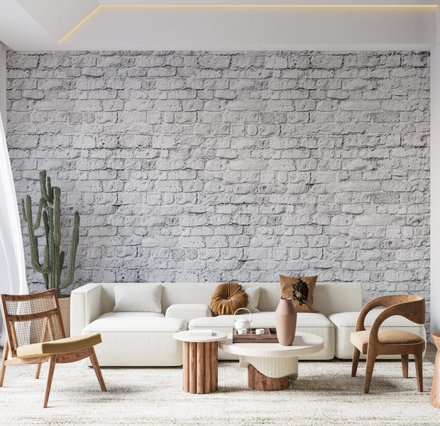 Peel & Stick Wall Mural - Painted White Brick 38"Wx27"H