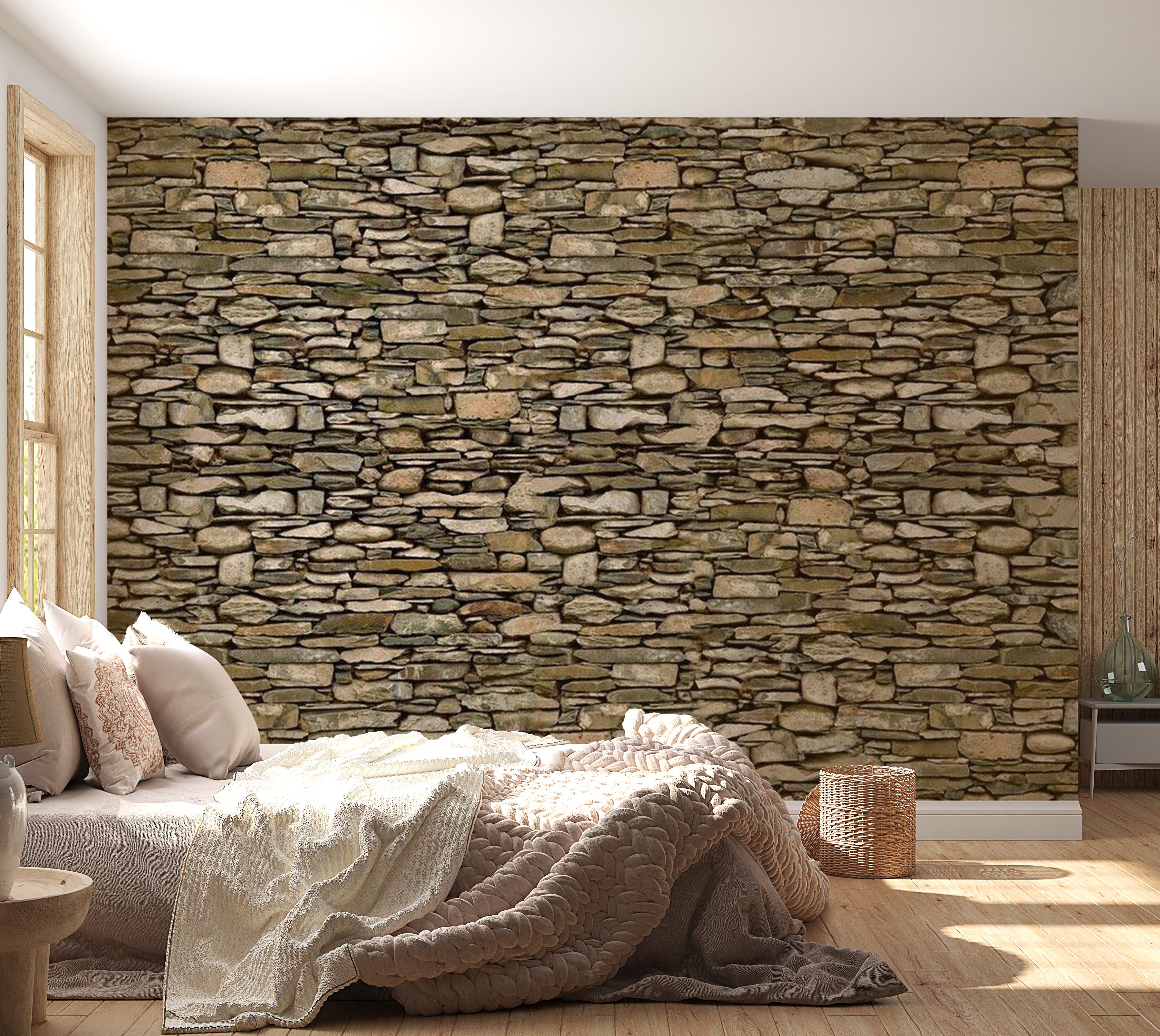 Background & Patterns Wallpaper Wall Mural - Old Fortress Brick Wall 39"Wx27"H