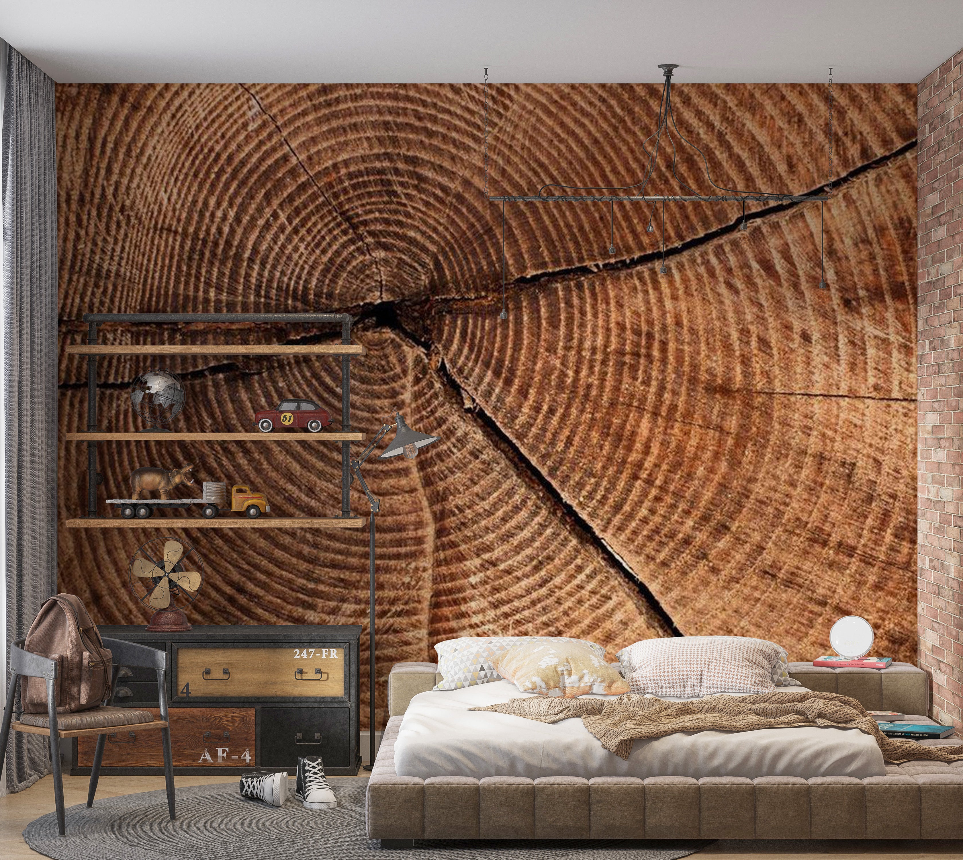 Background & Patterns Wallpaper Wall Mural - Tree Trunk Cross Section 118"Wx90"H