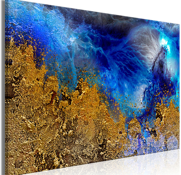 Abstract Canvas Wall Art - Gold of the Ocean
