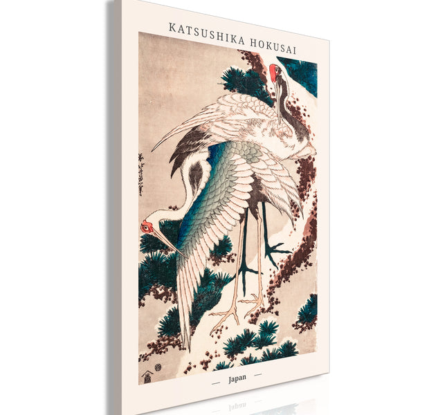 Vintage Canvas Wall Art - Japanese Cranes