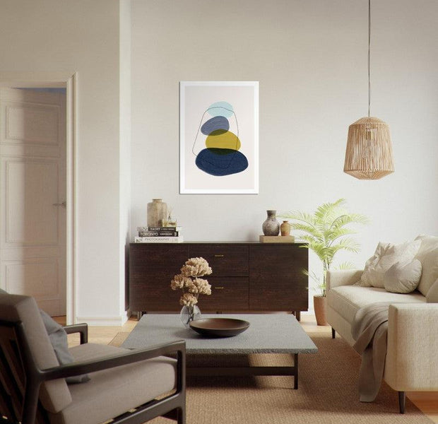 Blue Watercolor Balance Abstract Poster