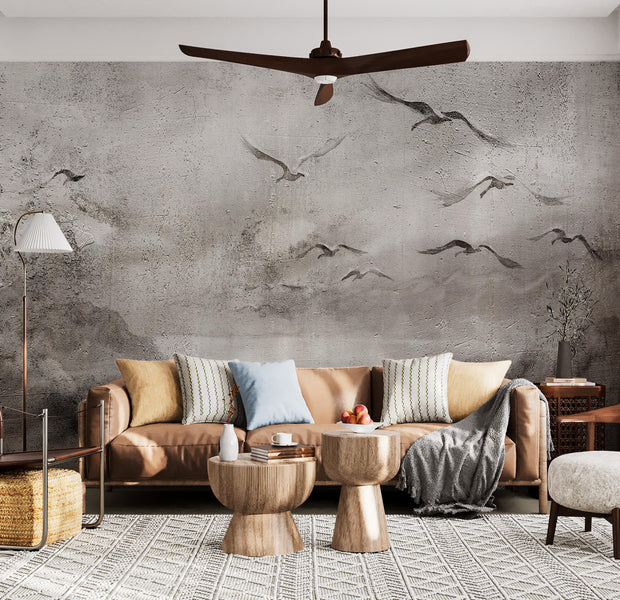 Peel & Stick Landscape Wall Mural - Swan Flight 38"Wx27"H