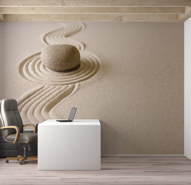 Zen Wallpaper Wall Mural - Sand Stone Balance 39"Wx27"H