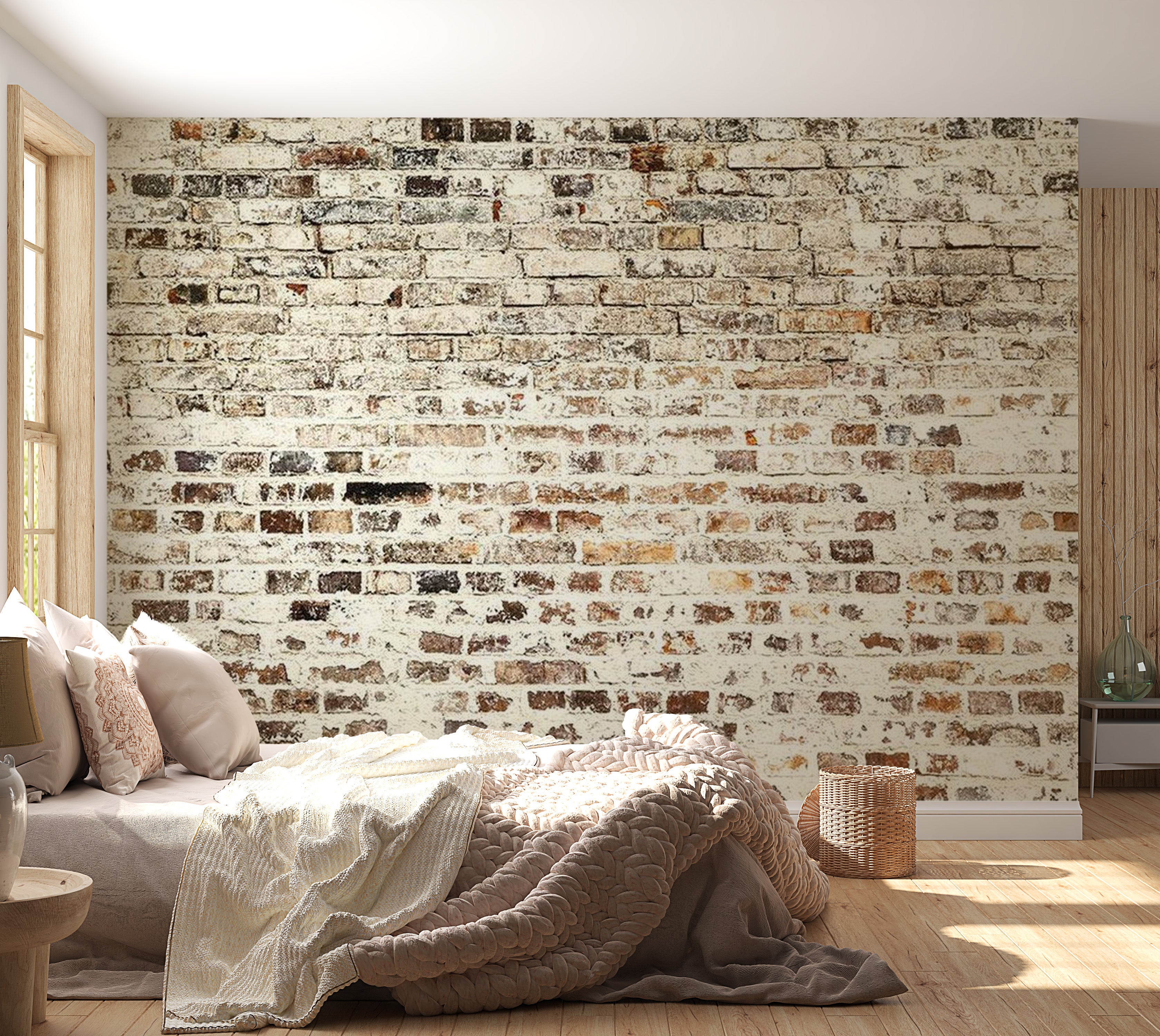 Background & Patterns Wallpaper Wall Mural - Old Factory Brick Wall 39"Wx27"H