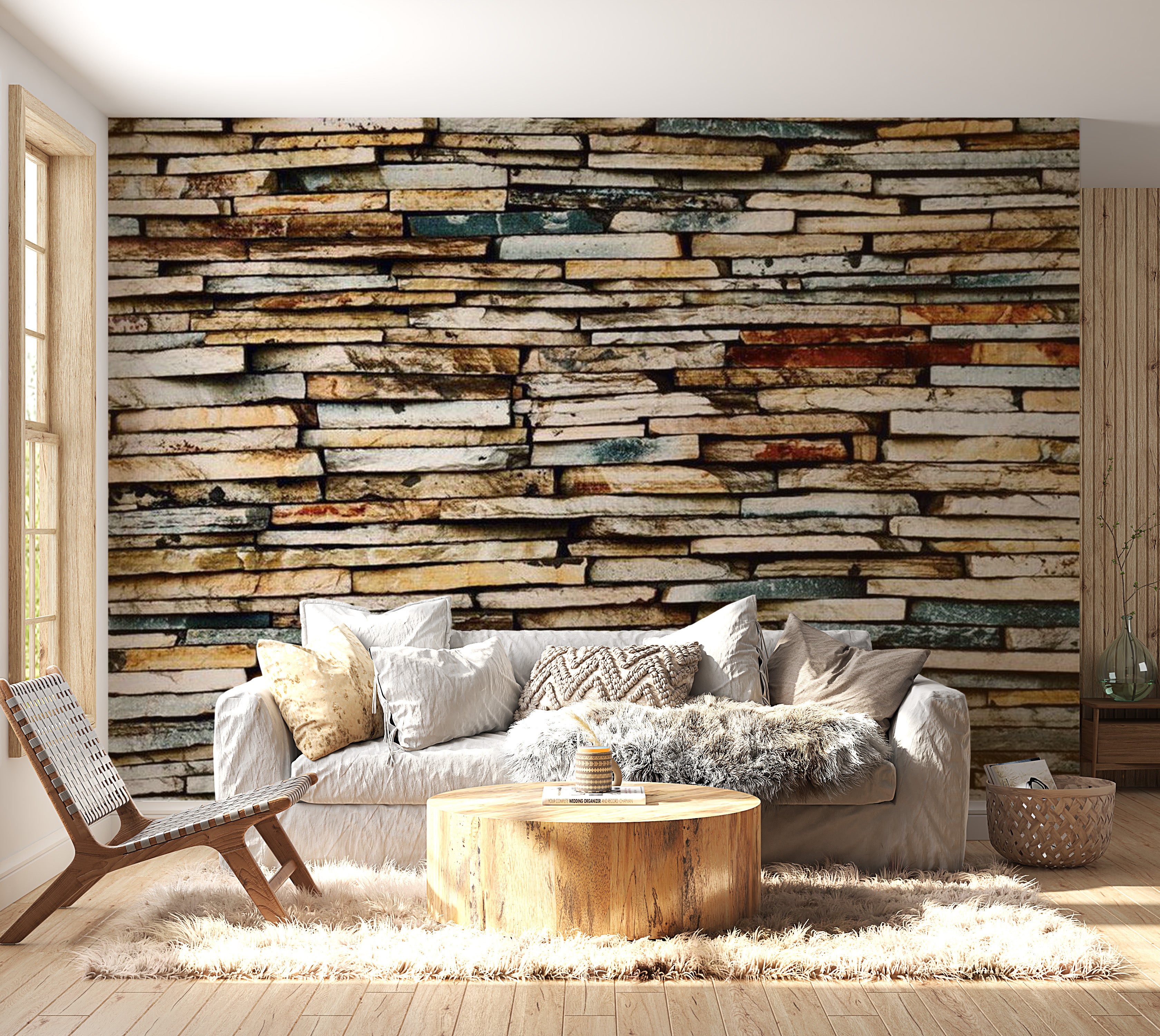 Background & Patterns Wallpaper Wall Mural - Stony Harmony 39"Wx27"H