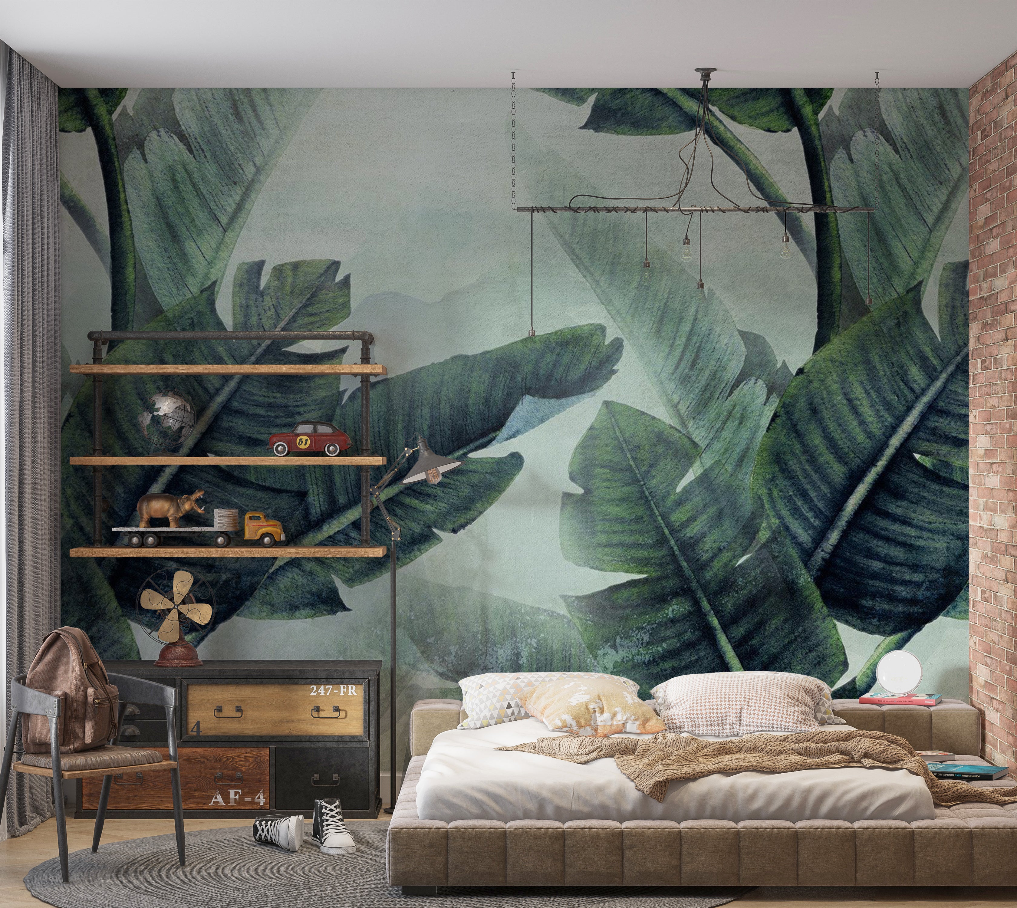 Botanical Wallpaper Wall Mural - Magic Big Plants 39"Wx27"H / Standard