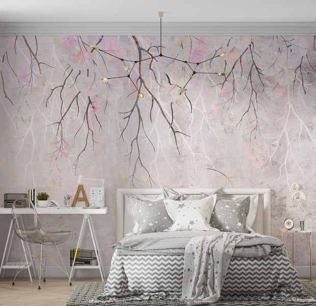 Floral Wallpaper Wall Mural - Pink Fun 39"Wx27"H / Standard
