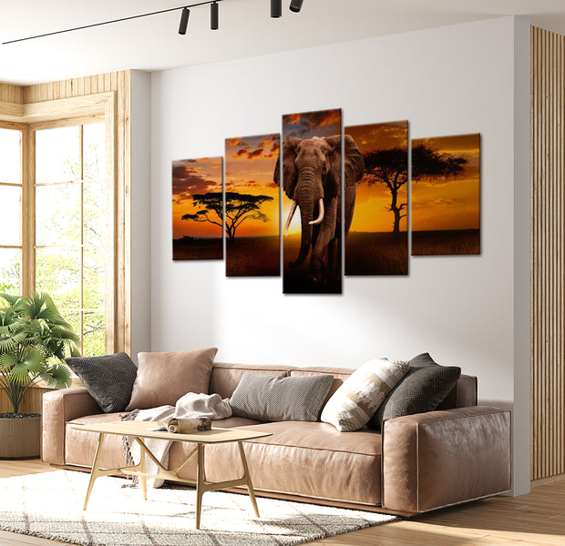 Stretched Canvas Landscape Art - The Savannah King 40"Wx20"H