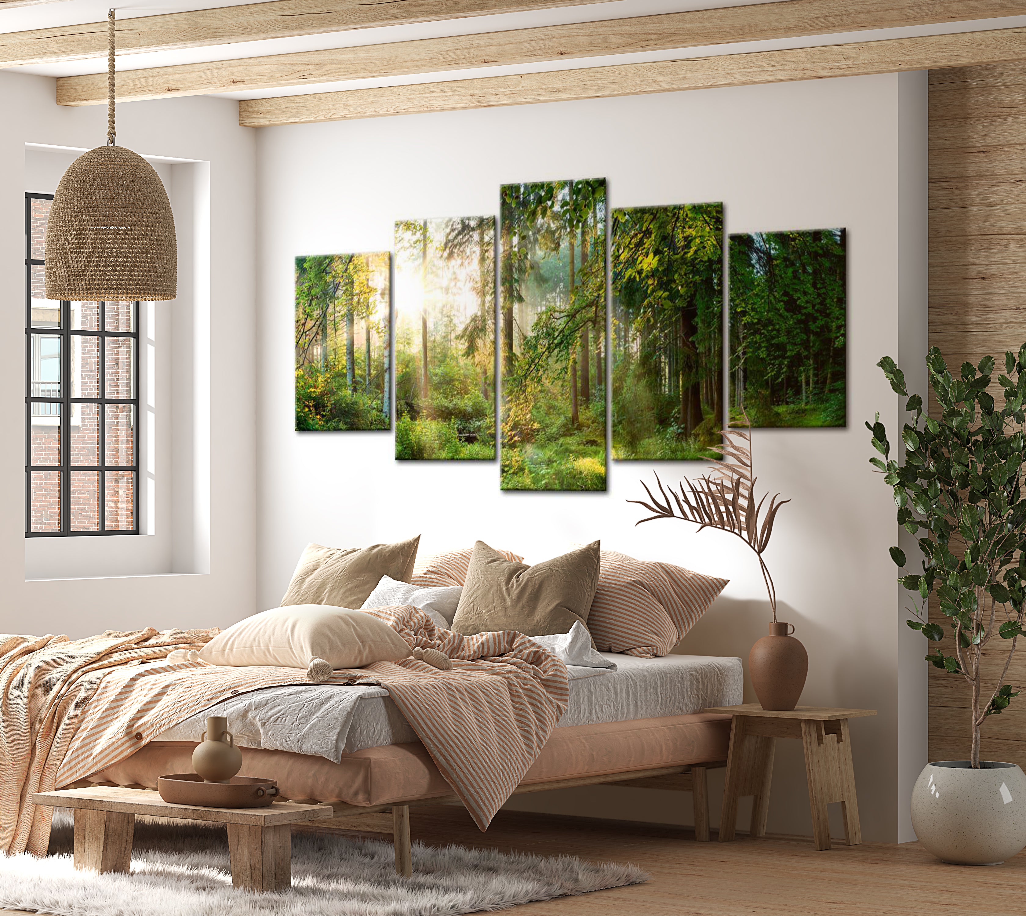 Stretched Canvas Landscape Art - Green Sanctuary 40"Wx20"H