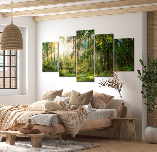 Stretched Canvas Landscape Art - Green Sanctuary 40"Wx20"H