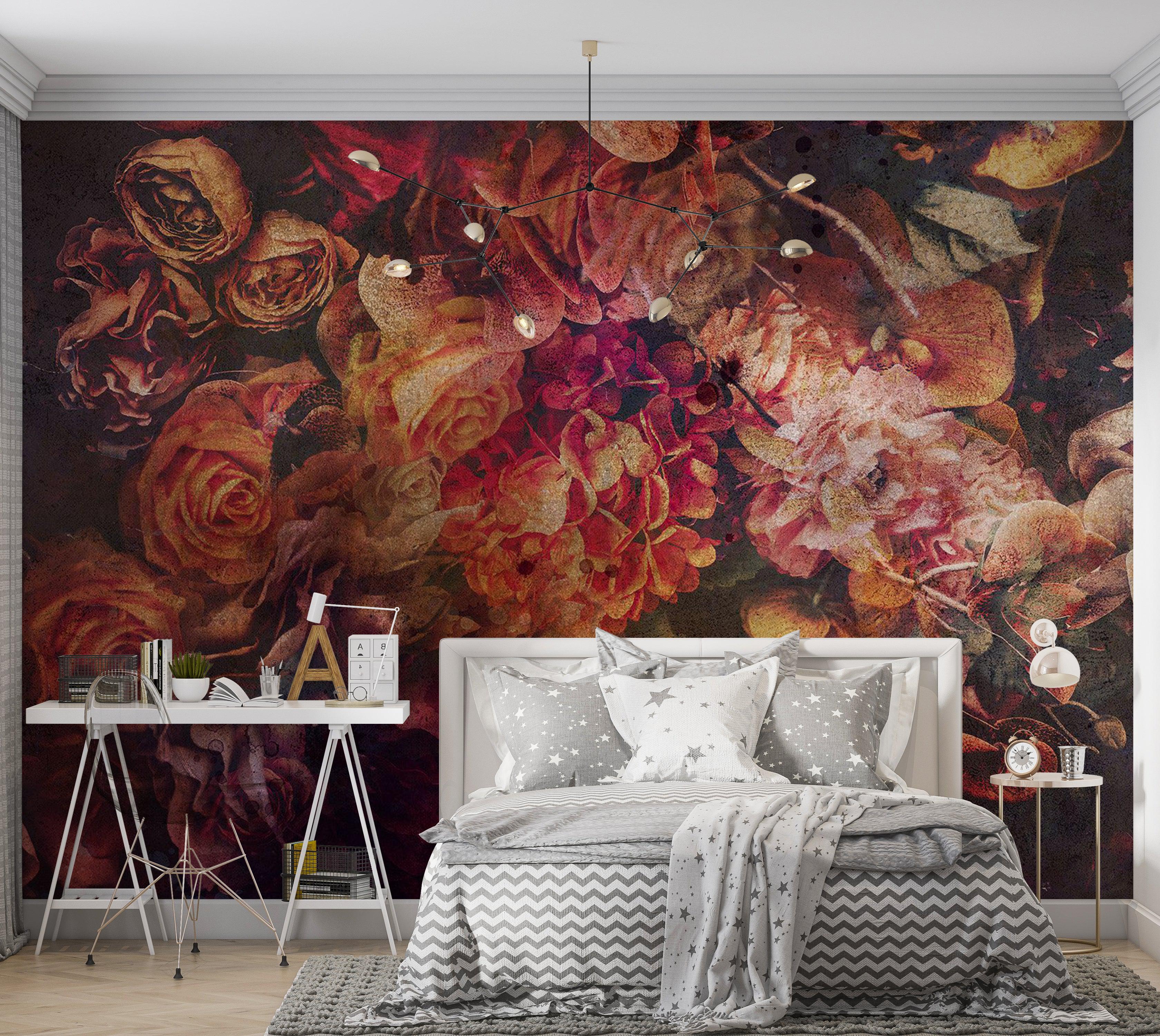 Floral Wallpaper Wall Mural - Vintage Flowers
