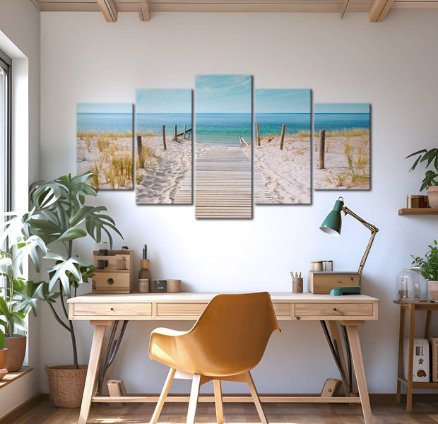 Stretched Canvas Landscape Art - Towards The Sea 40"Wx20"H