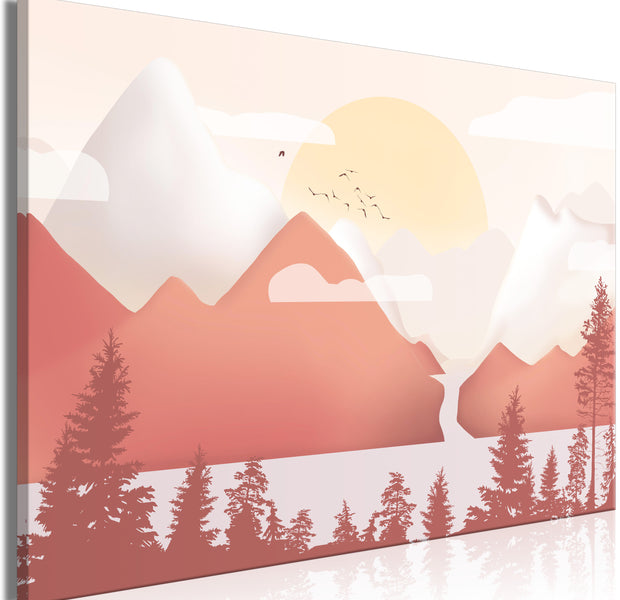 Cartoon Canvas Wall Art - Landscape at Sunset