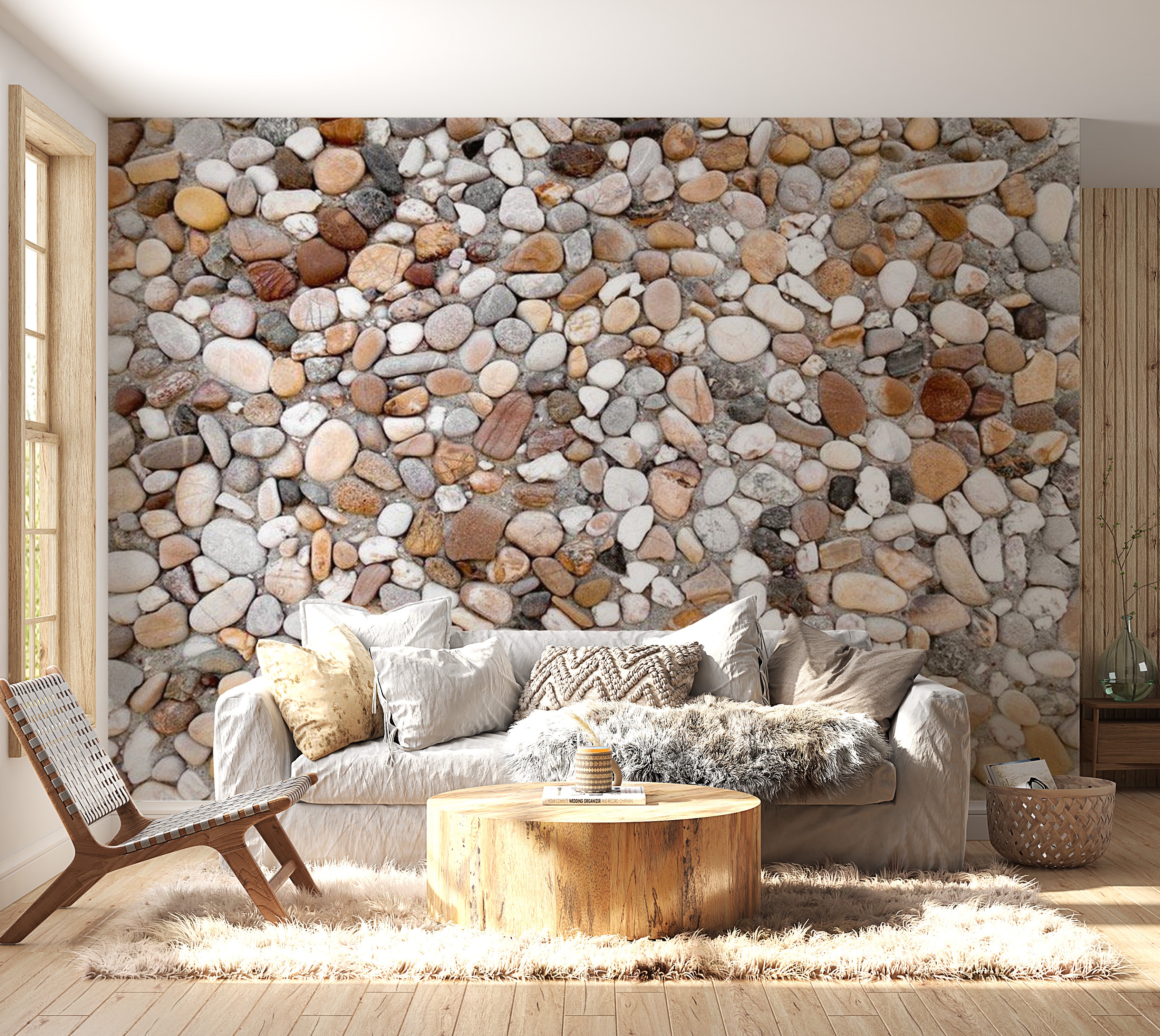 Background & Patterns Wallpaper Wall Mural - Stone Beach 39"Wx27"H