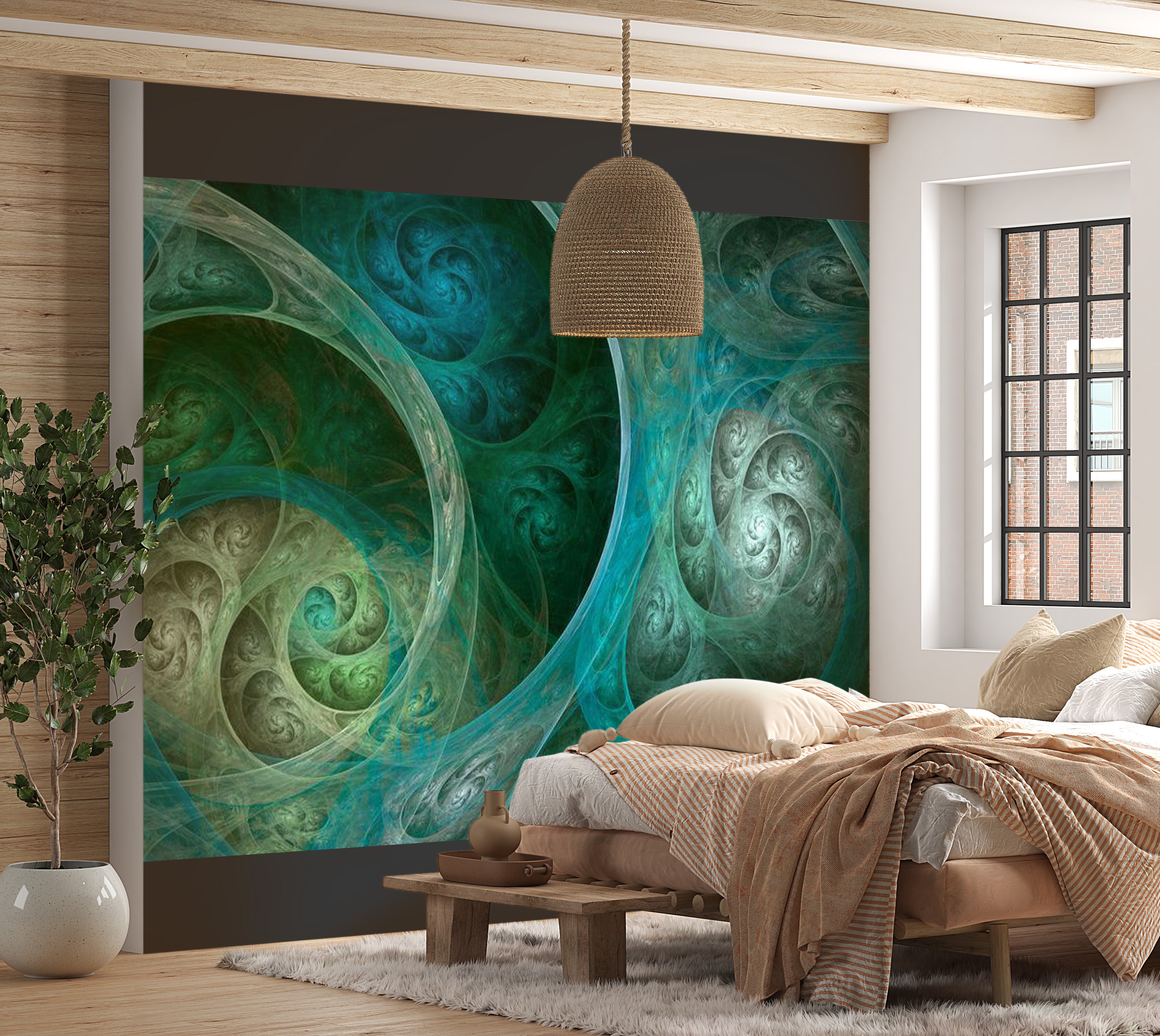 Abstract Wallpaper Wall Mural - Touch Of Silk 118"Wx90"H