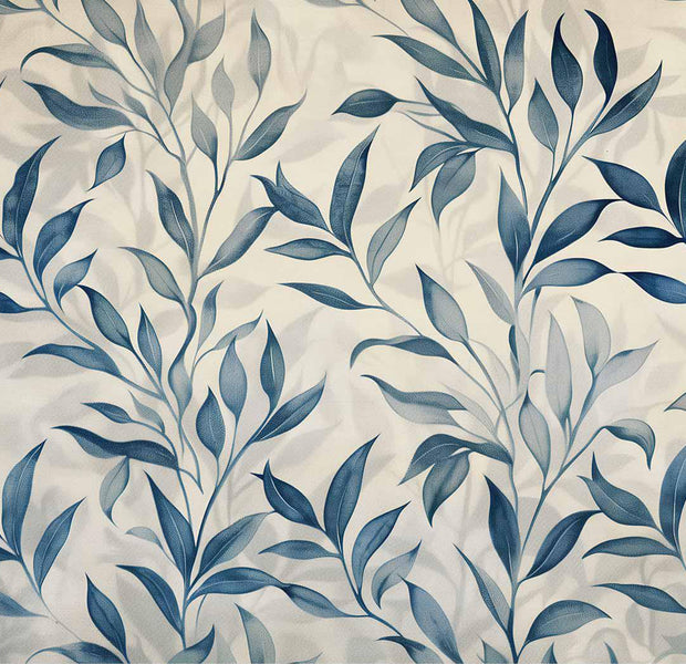 Peel & Stick Floral Wall Mural - Leaves in Blue Colors 38"Wx27"H