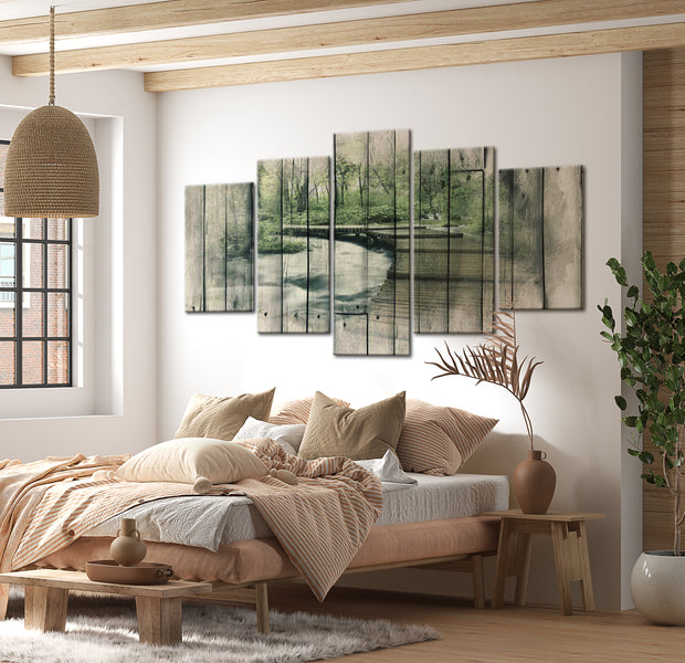 Stretched Canvas Landscape Art - The River Of Secrets 40"Wx20"H