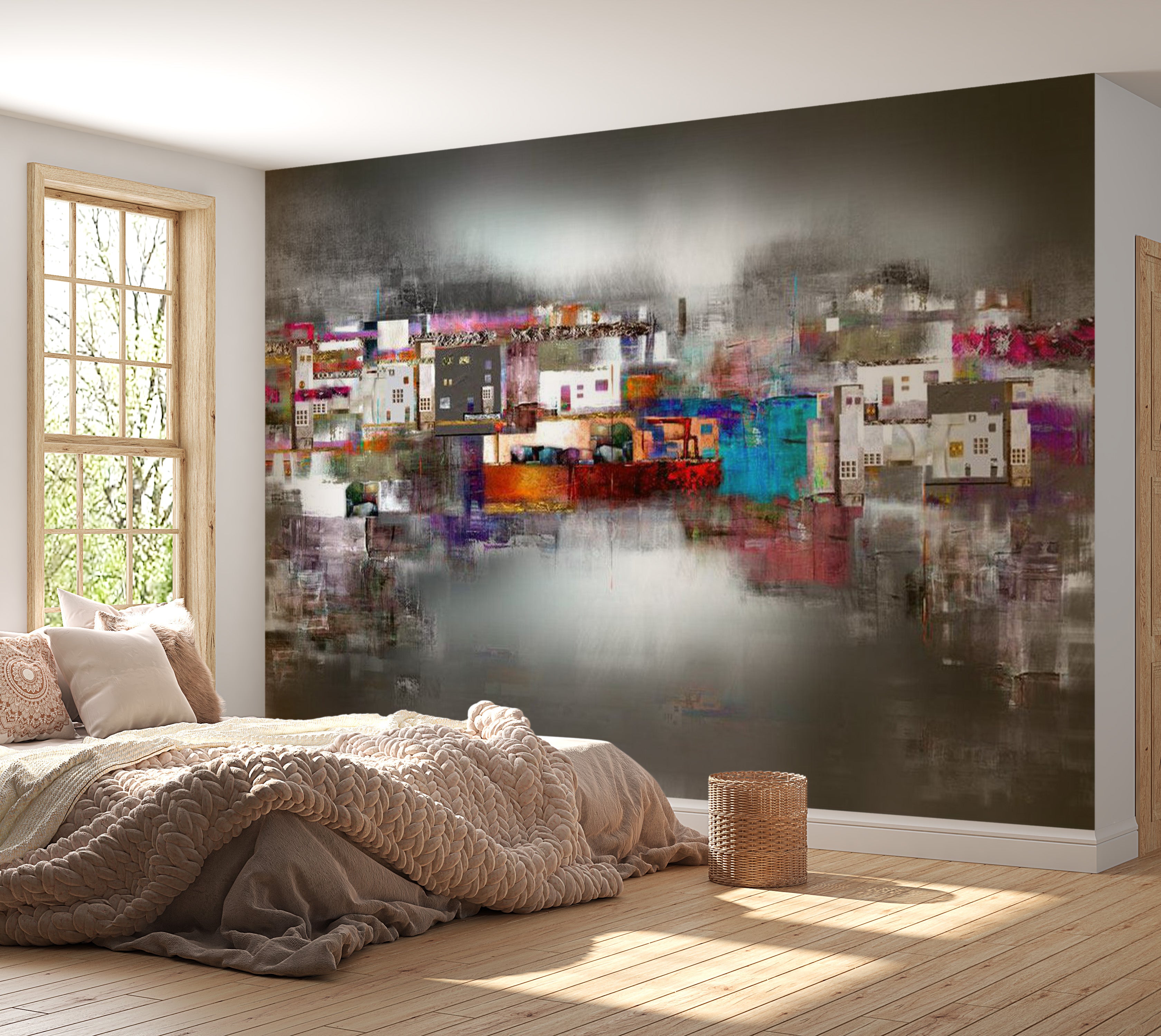 Abstract Wallpaper Wall Mural - Artistic Landscape 39"Wx27"H