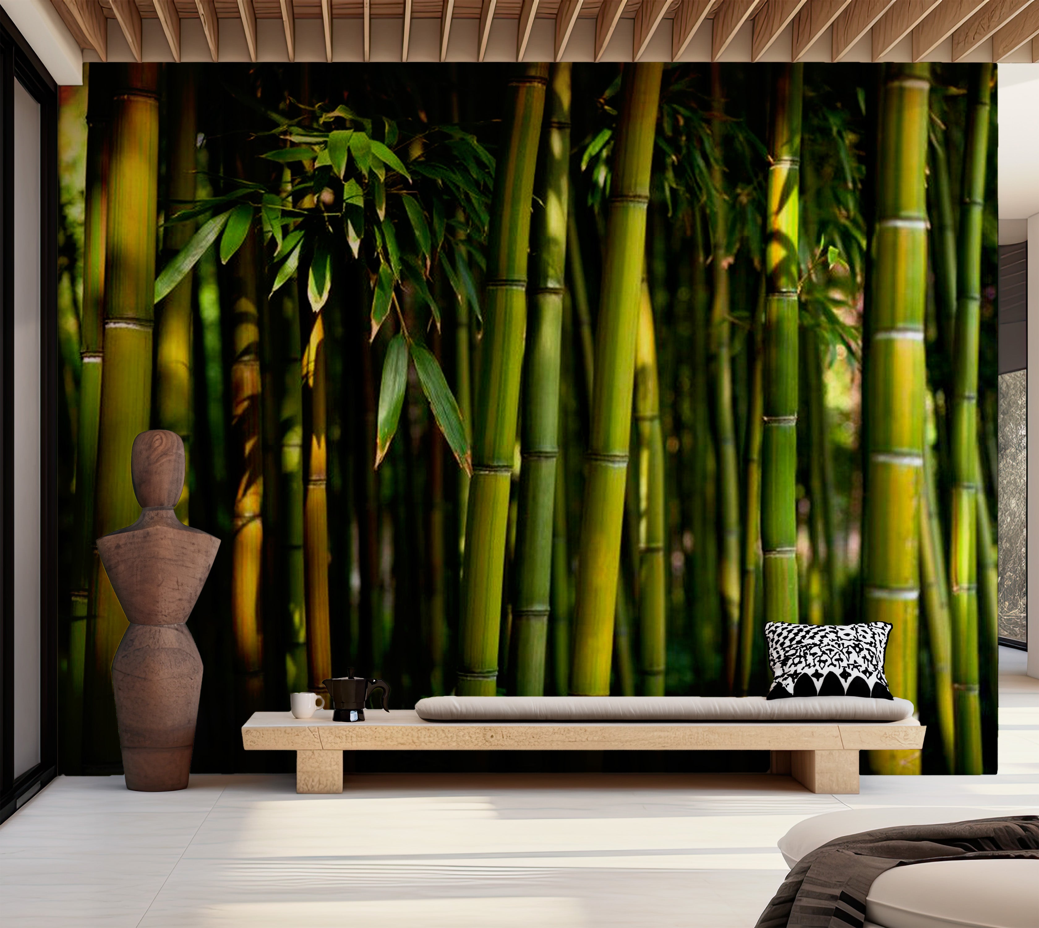 Zen Wallpaper Wall Mural - Asian Bamboo Forest 118"Wx90"H