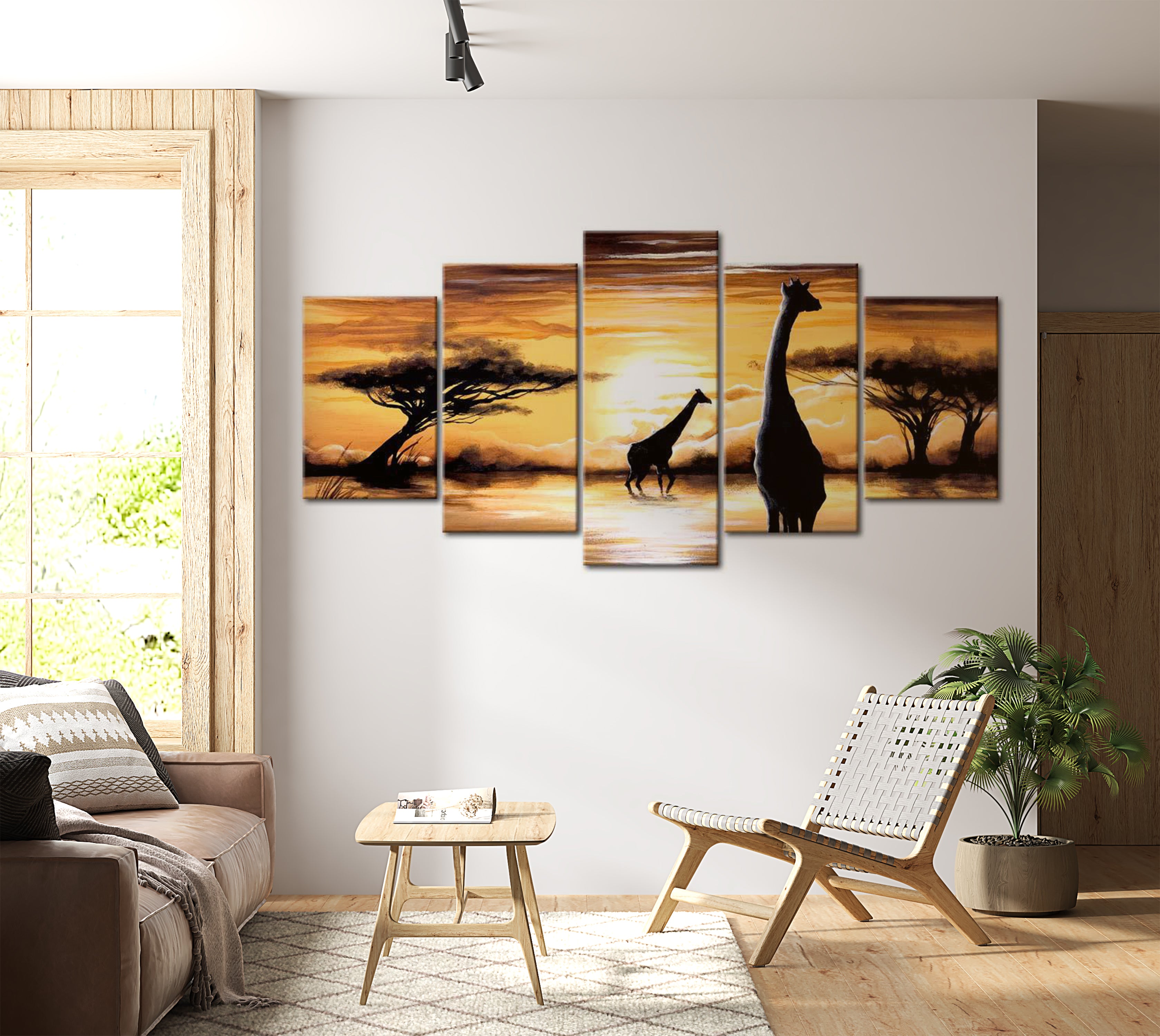 Stretched Canvas Landscape Art - Wild Africa 40"Wx20"H