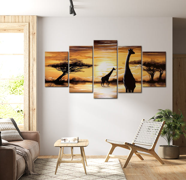 Stretched Canvas Landscape Art - Wild Africa 40"Wx20"H