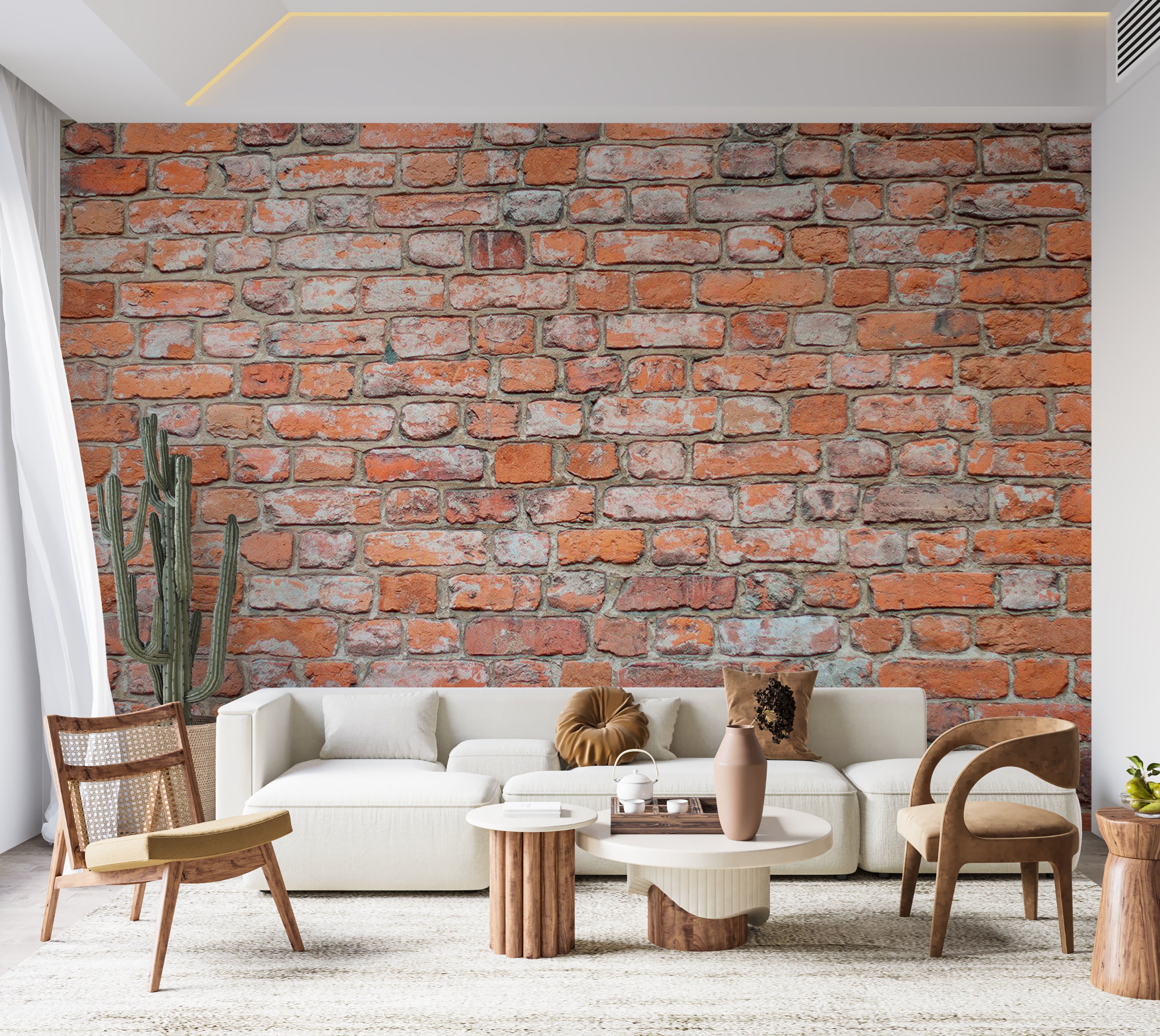 Peel & Stick Wall Mural - Red Brick Loft Wall 38"Wx27"H