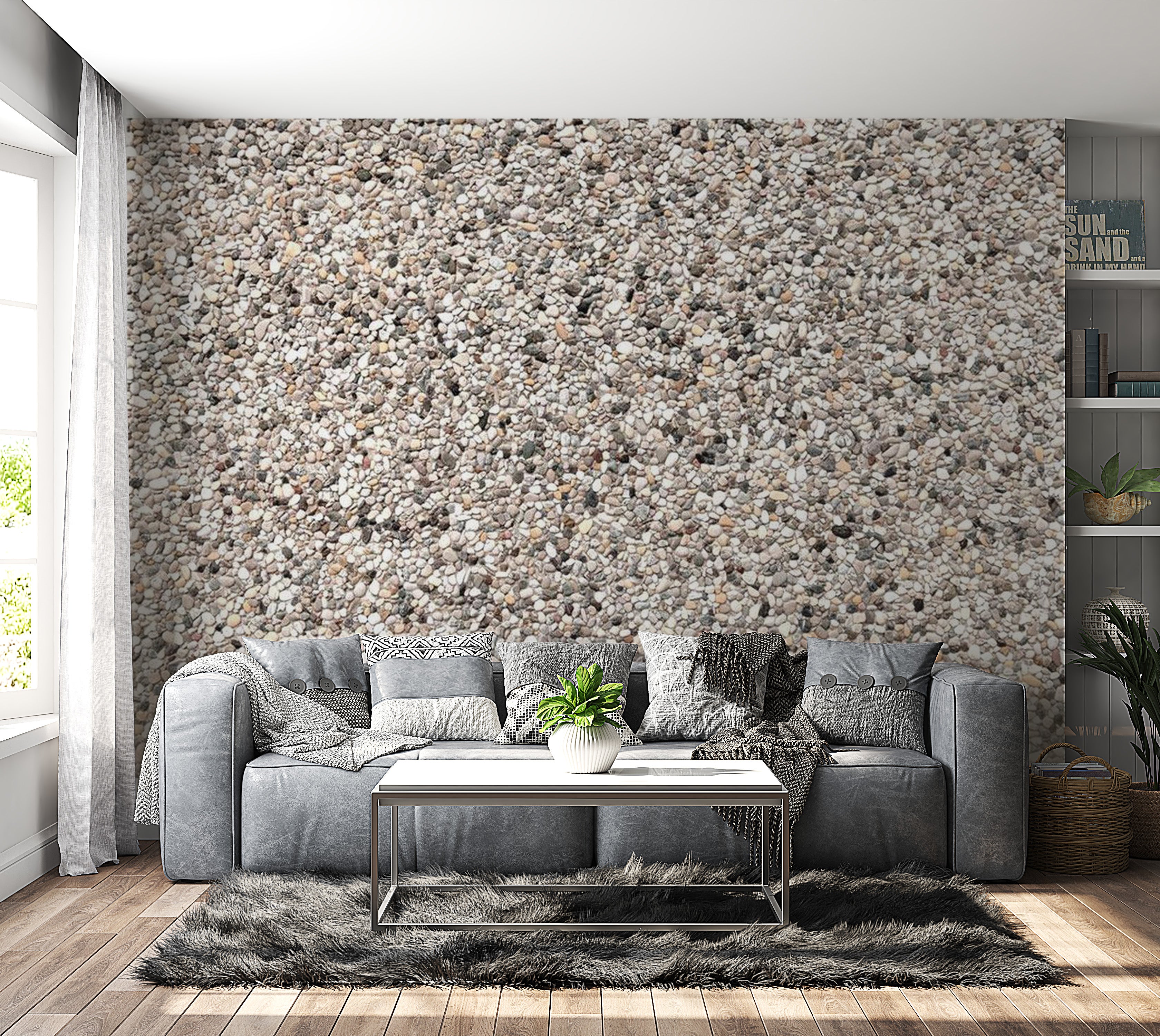 Background & Patterns Wallpaper Wall Mural - Stone Charm 39"Wx27"H