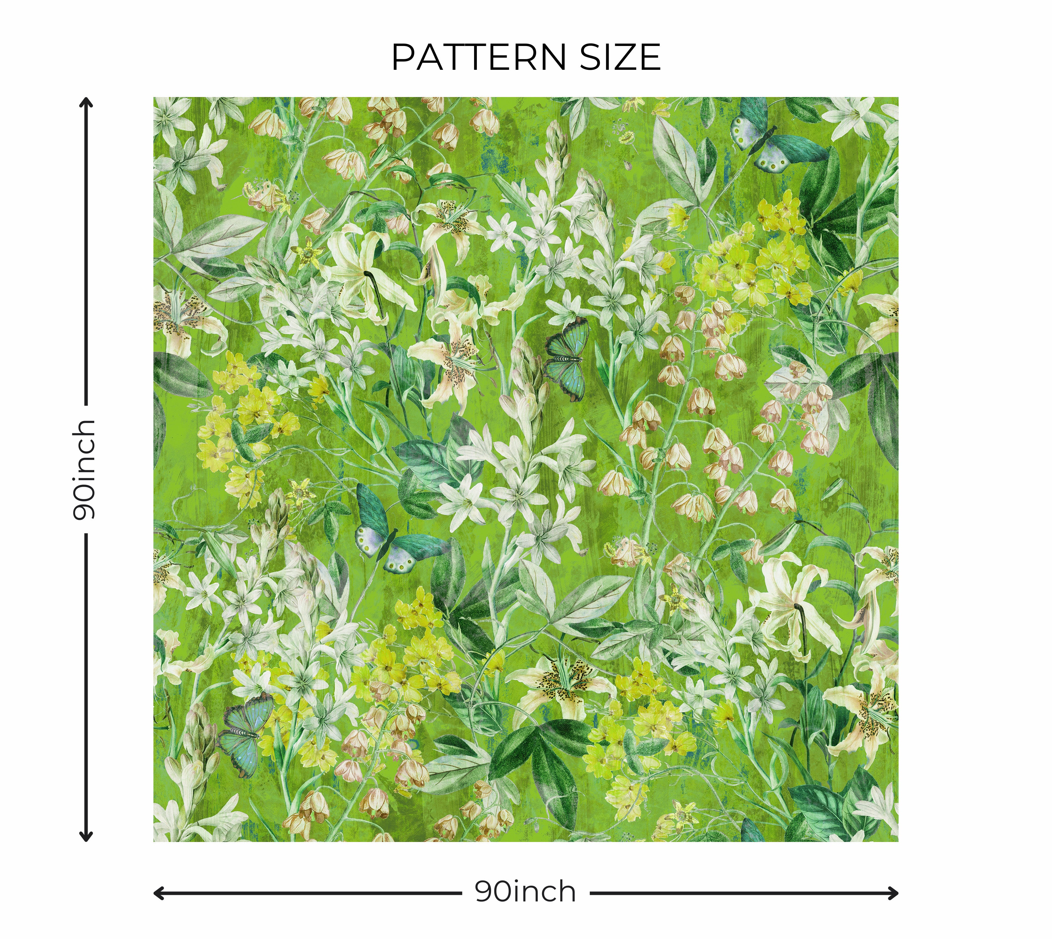 Premium Wallpaper Wall Mural - Spring Garden Lime Green