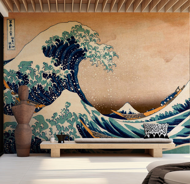 Abstract Wallpaper Wall Mural - The Great Wave Off Kanagawa 39"Wx27"H