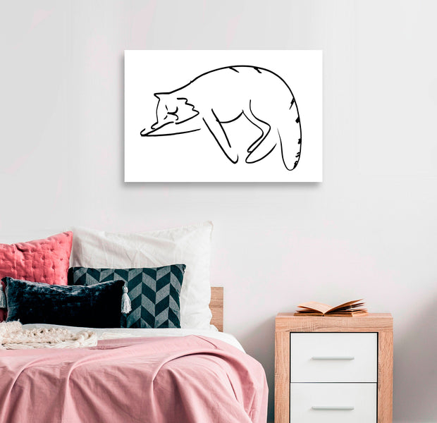 Animal Canvas Wall Art - Sleepy Cat