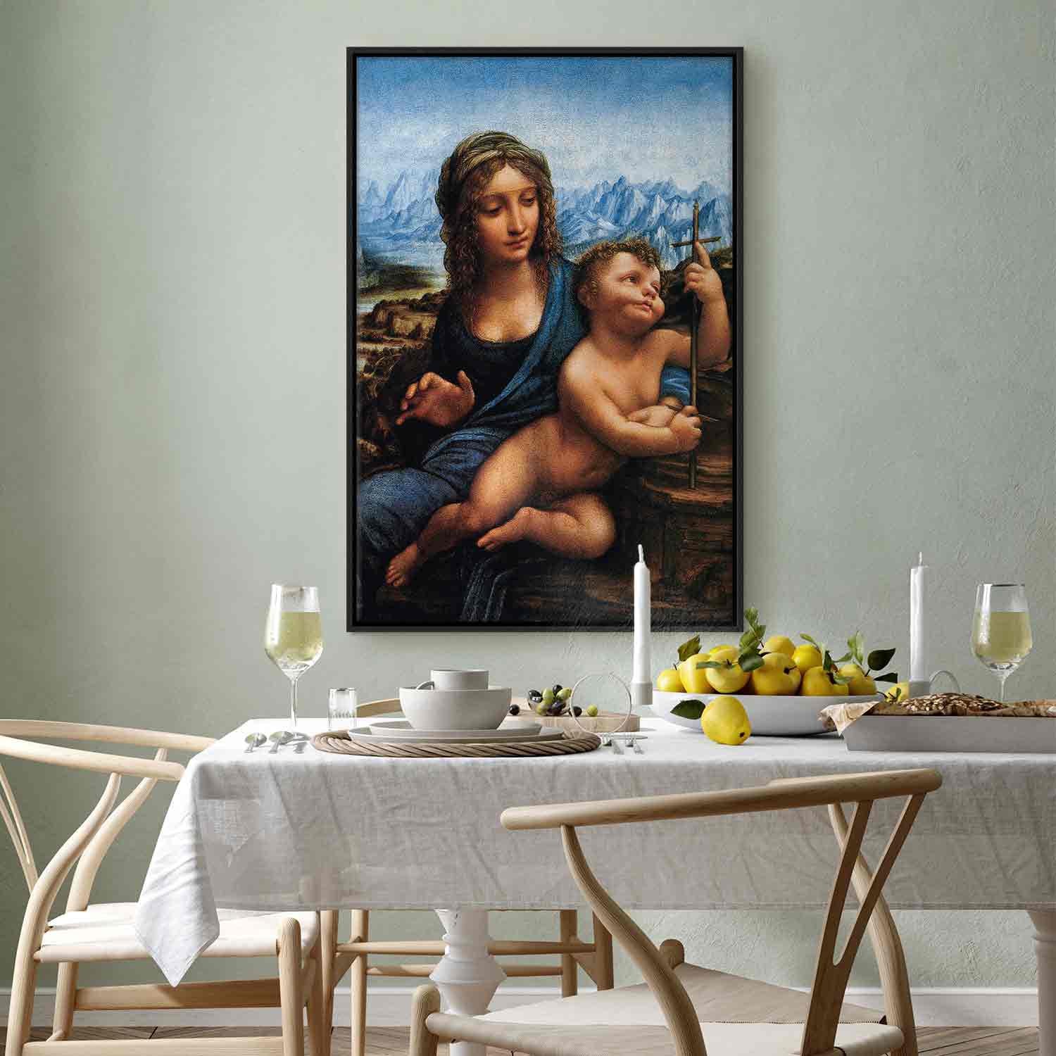 Floating Framed Canvas Art - Madonna With a Distaff - Leonardo da Vinci