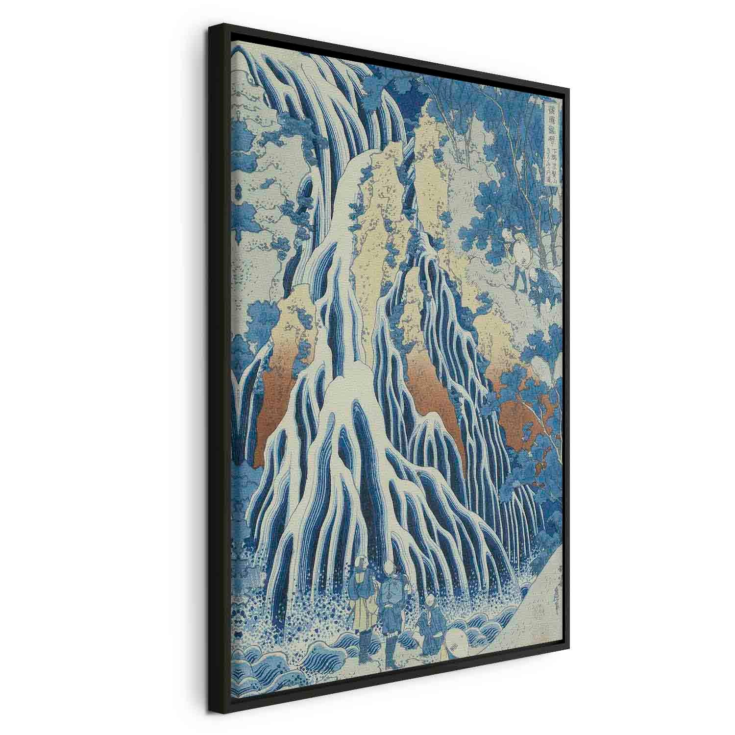 Floating Framed Canvas Art - Kirifuri Fall on Kurokami Mount - Hokusai Katsushika