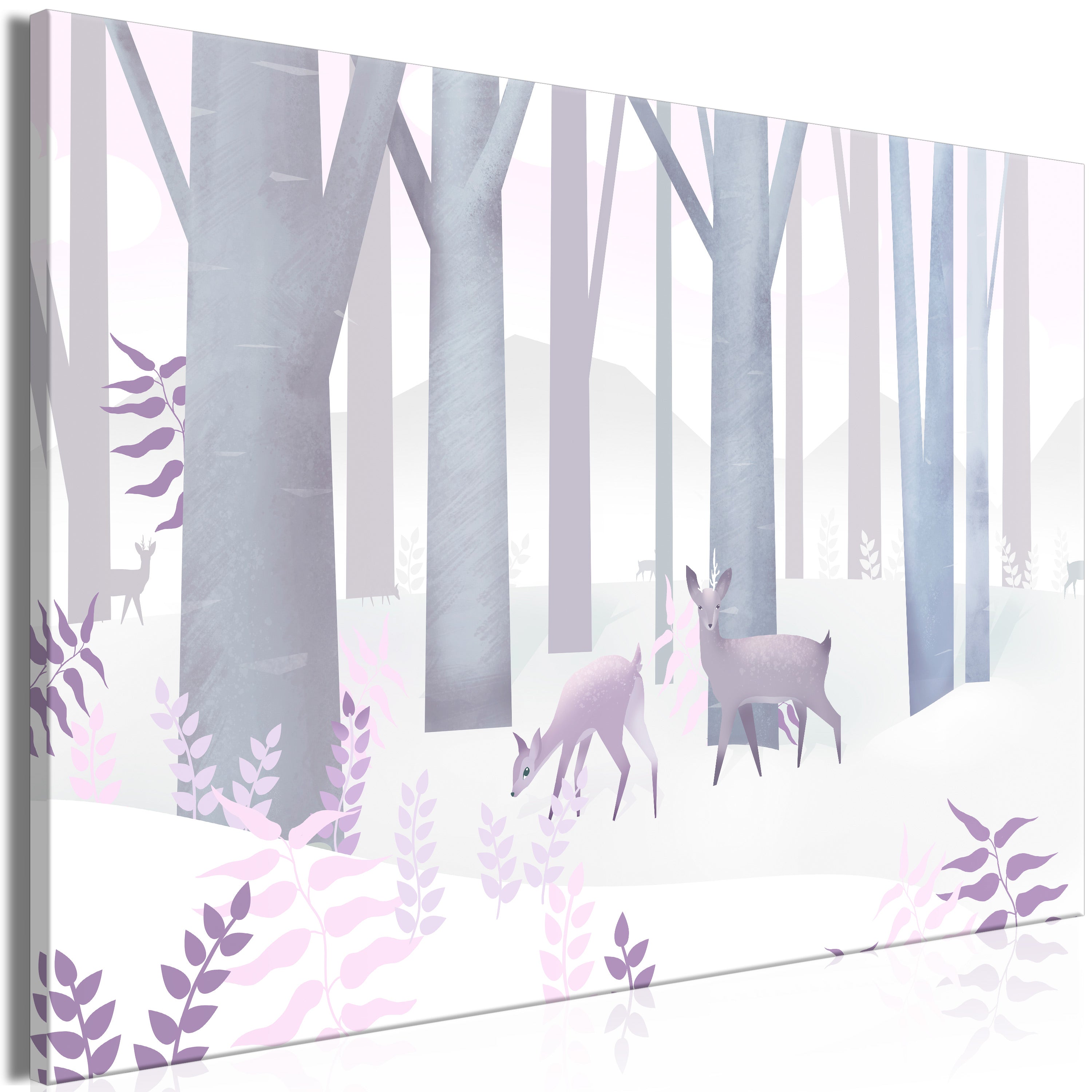 Cartoon Canvas Wall Art - Fairytale Forest Purple