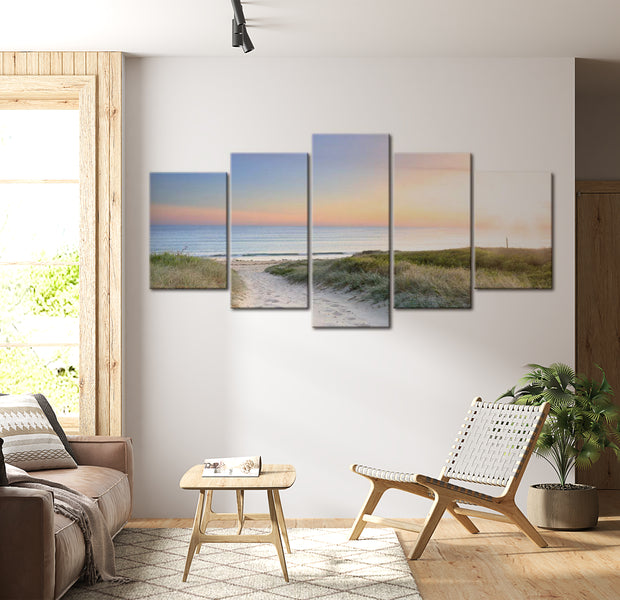 Stretched Canvas Landscape Art - Baltic Sea In The Morning 40"Wx20"H
