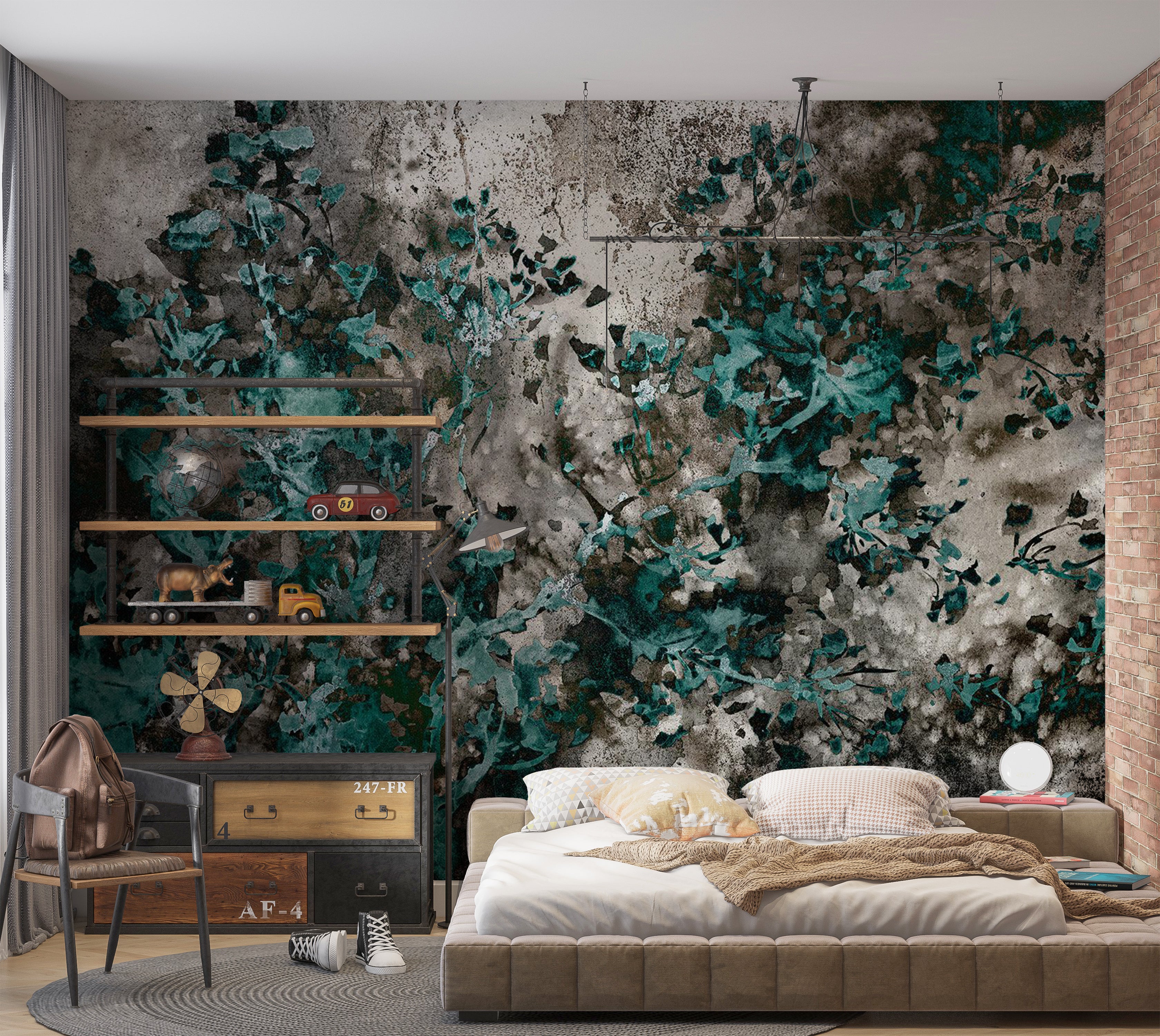 Surface Texture Wallpaper Wall Mural - Scandinavian Green 39"Wx27"H / Standard