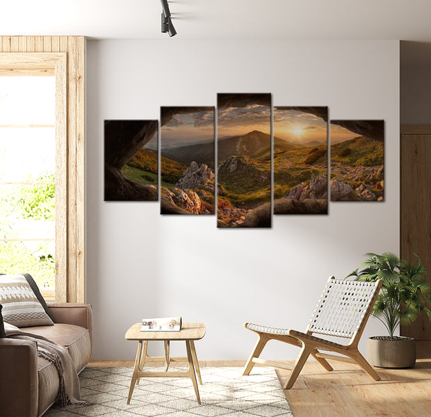 Stretched Canvas Landscape Art - Sunset In The Valley 40"Wx20"H