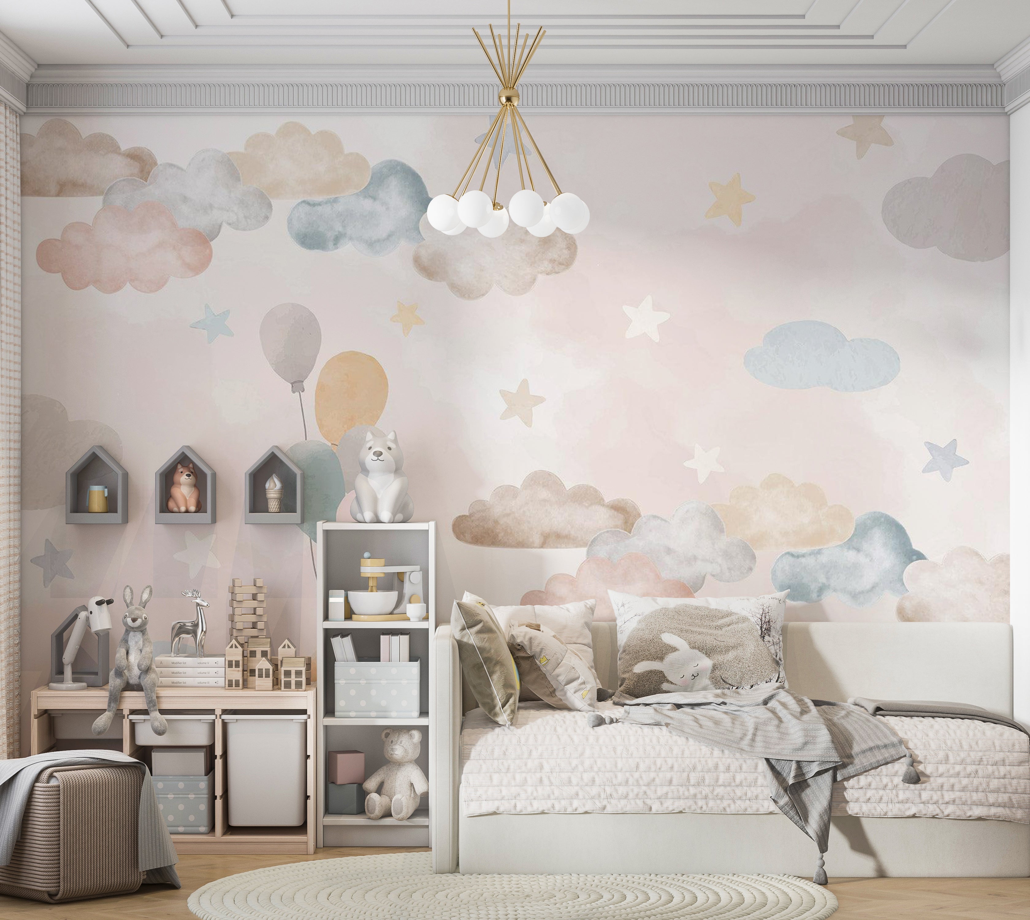 Kids Wallpaper Wall Mural - Fairy Tale Sky 39"Wx27"H / Standard