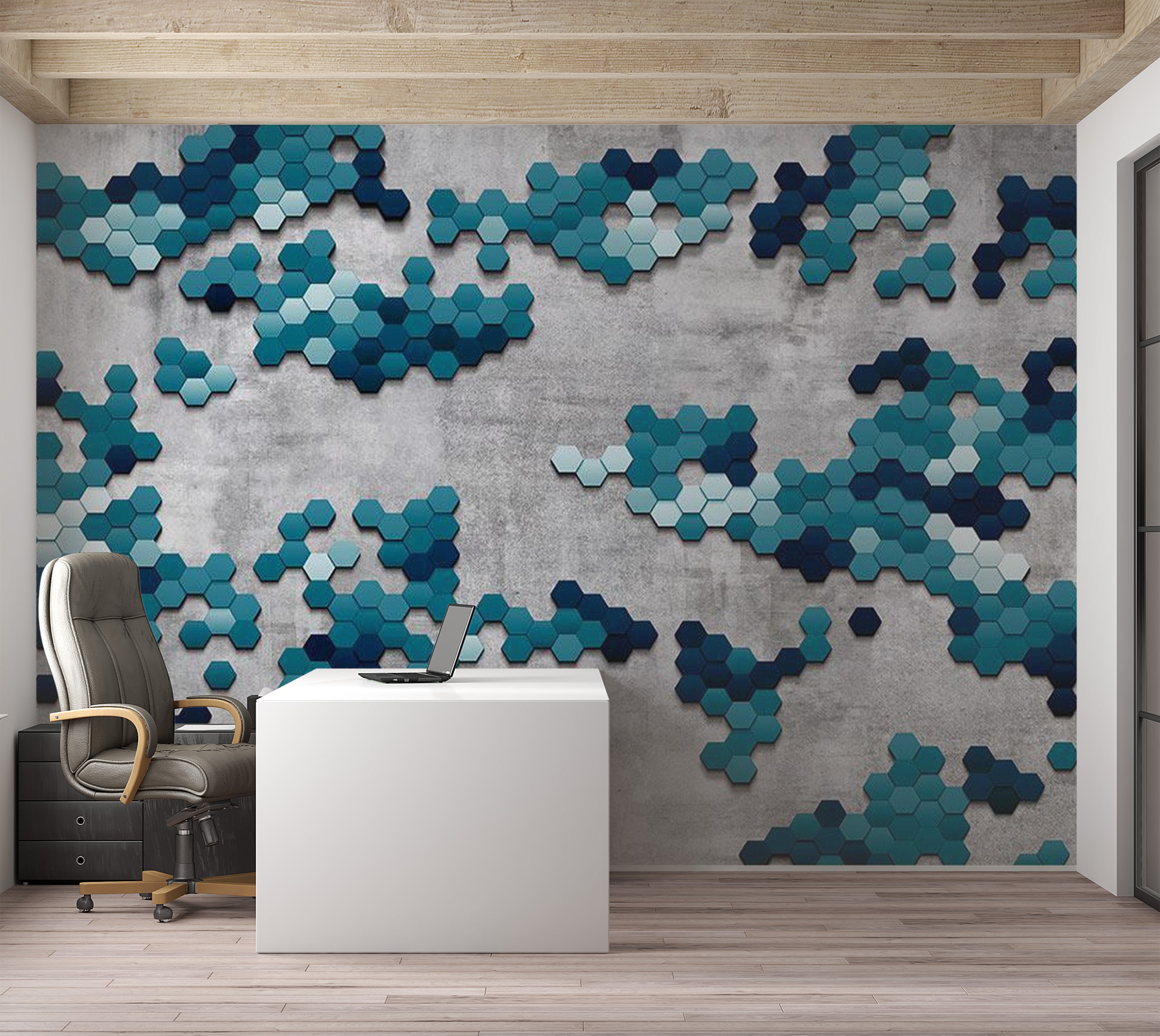 Abstract Wallpaper Wall Mural - Sea Puzzle 39"Wx27"H