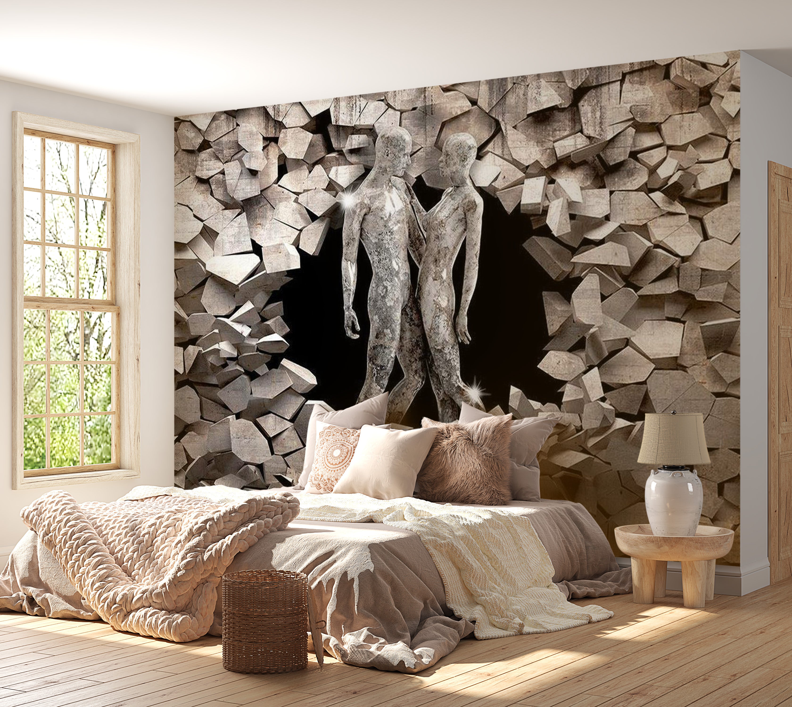 Background & Patterns Wallpaper Wall Mural - Love Made Of Stone 39"Wx27"H