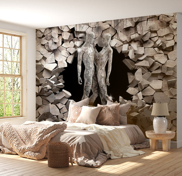 Background & Patterns Wallpaper Wall Mural - Love Made Of Stone 39"Wx27"H
