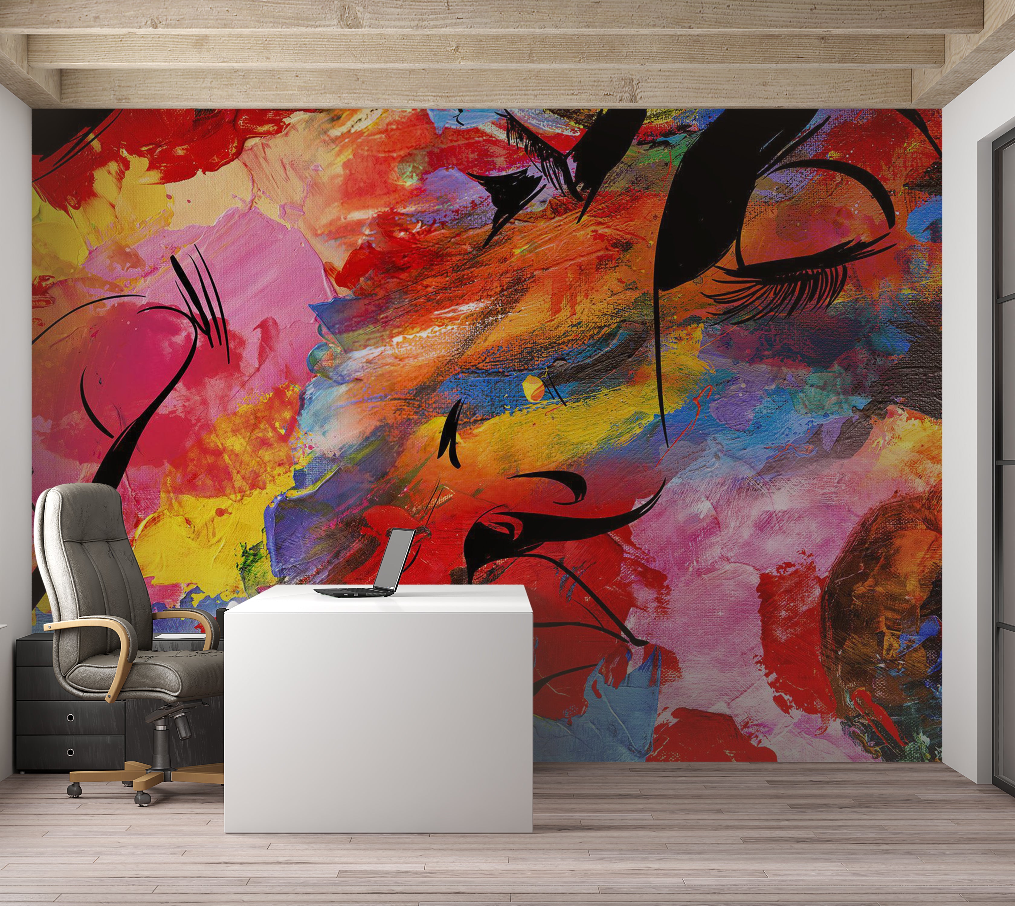 Abstract Wallpaper Wall Mural - Love Story 39"Wx27"H / Standard