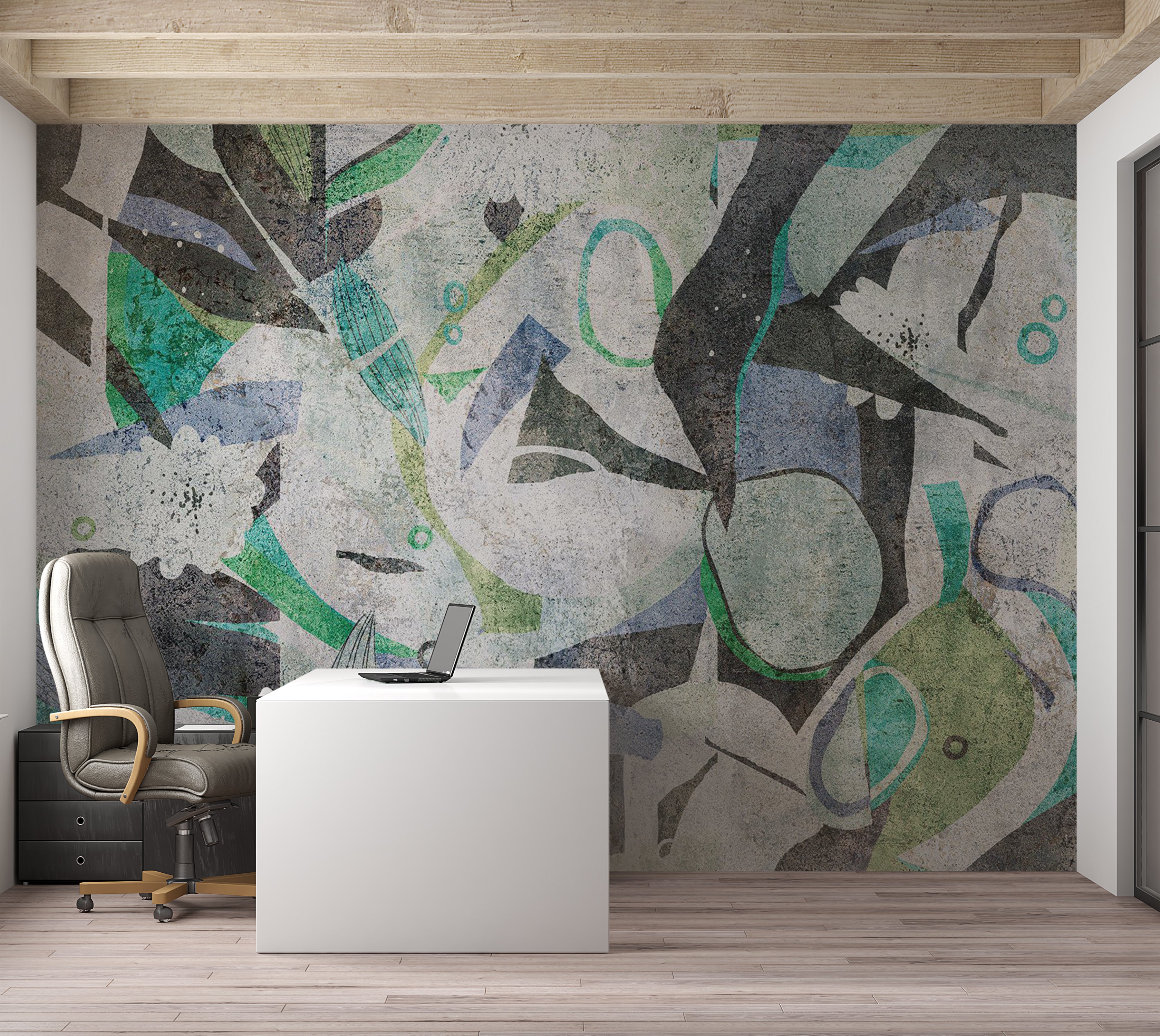 Abstract Wallpaper Wall Mural - Malachite Dream 39"Wx27"H / Standard