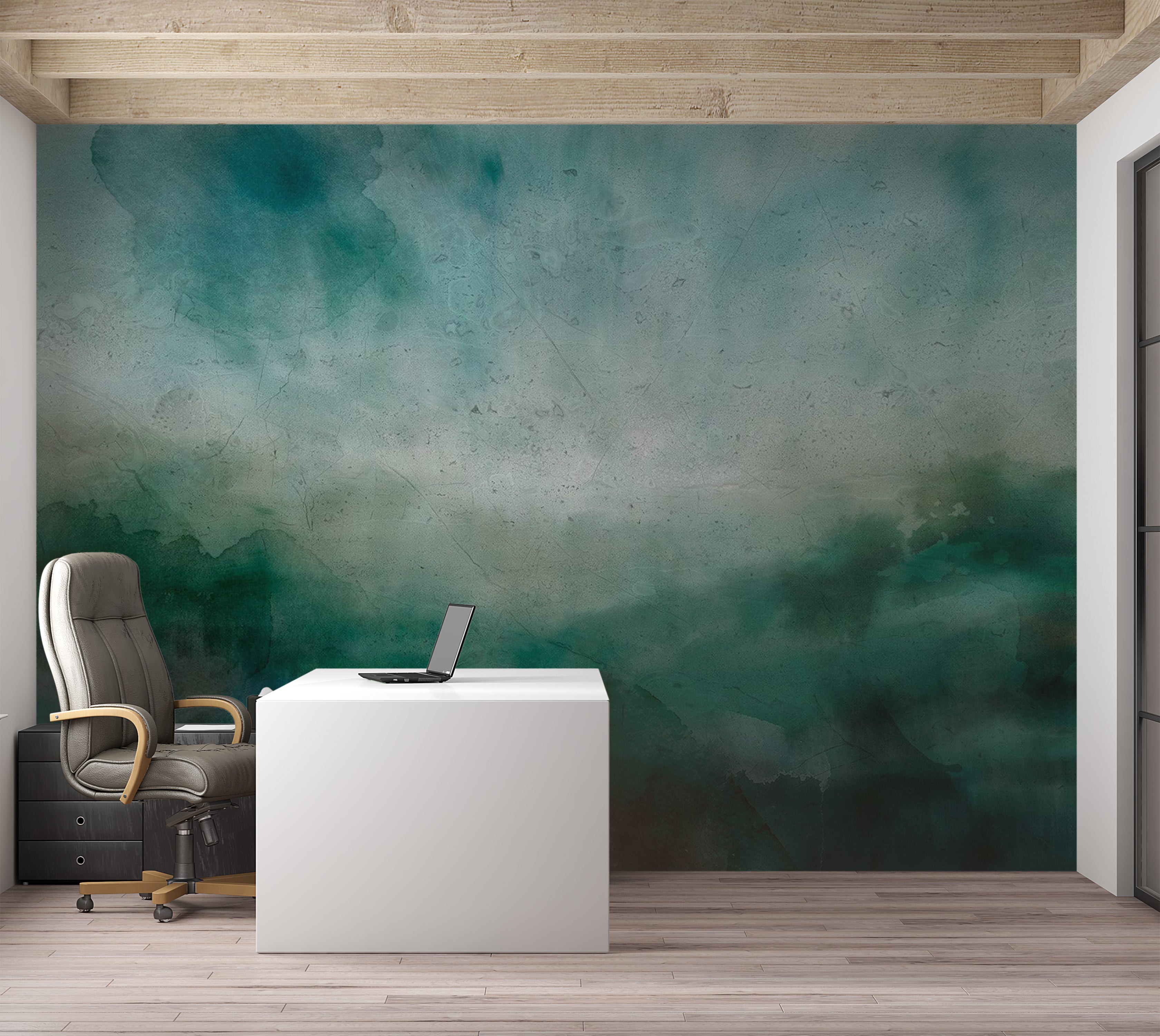 Abstract Wallpaper Wall Mural - Malachite Landscape 39"Wx27"H / Standard