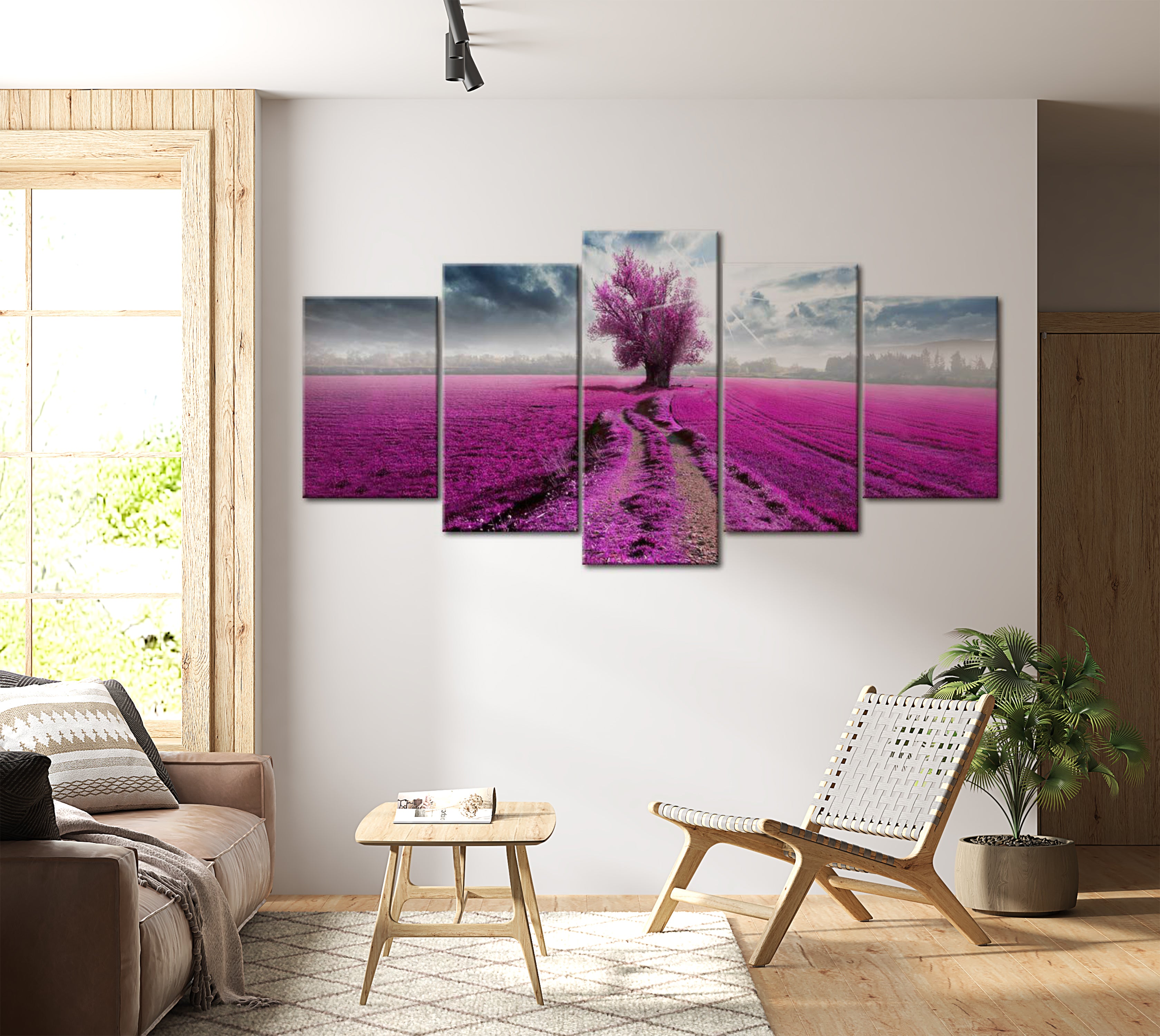 Stretched Canvas Landscape Art - Purple Land 40"Wx20"H