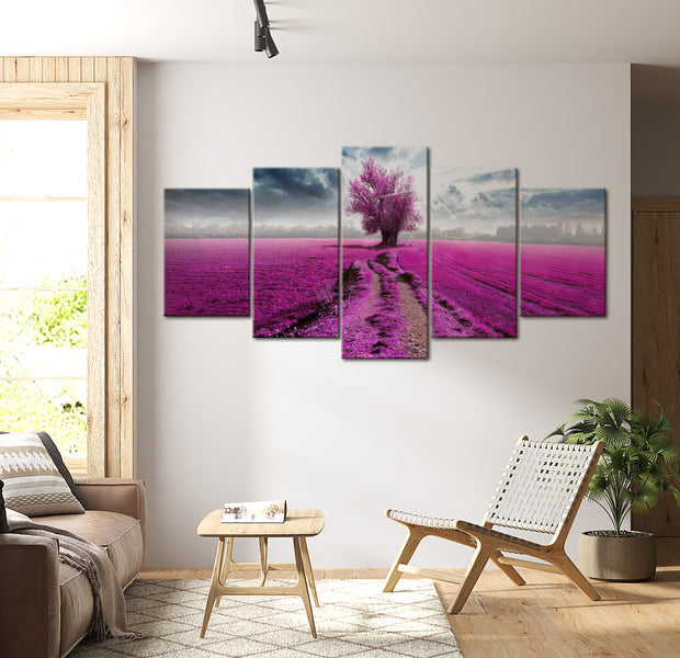 Stretched Canvas Landscape Art - Purple Land 40"Wx20"H